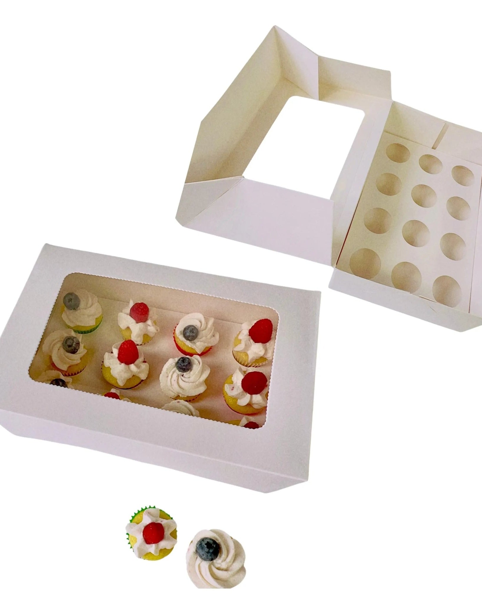 Mini Cupcake Boxes with 12 Holes Inserts - Cupcake Cone Box - 12minisSweet Degrees Kitchen