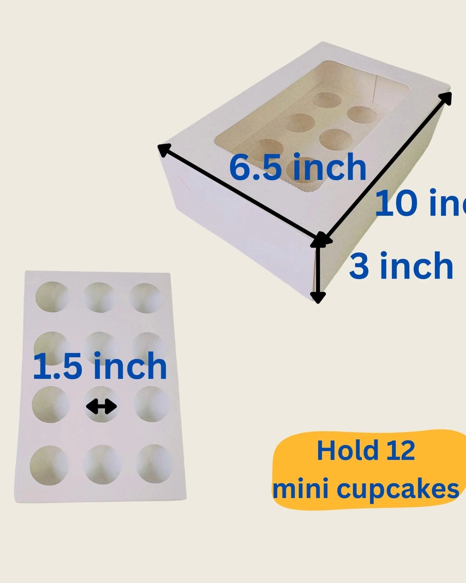 Mini Cupcake Boxes with 12 Holes Inserts - Cupcake Cone Box - 12minisSweet Degrees Kitchen