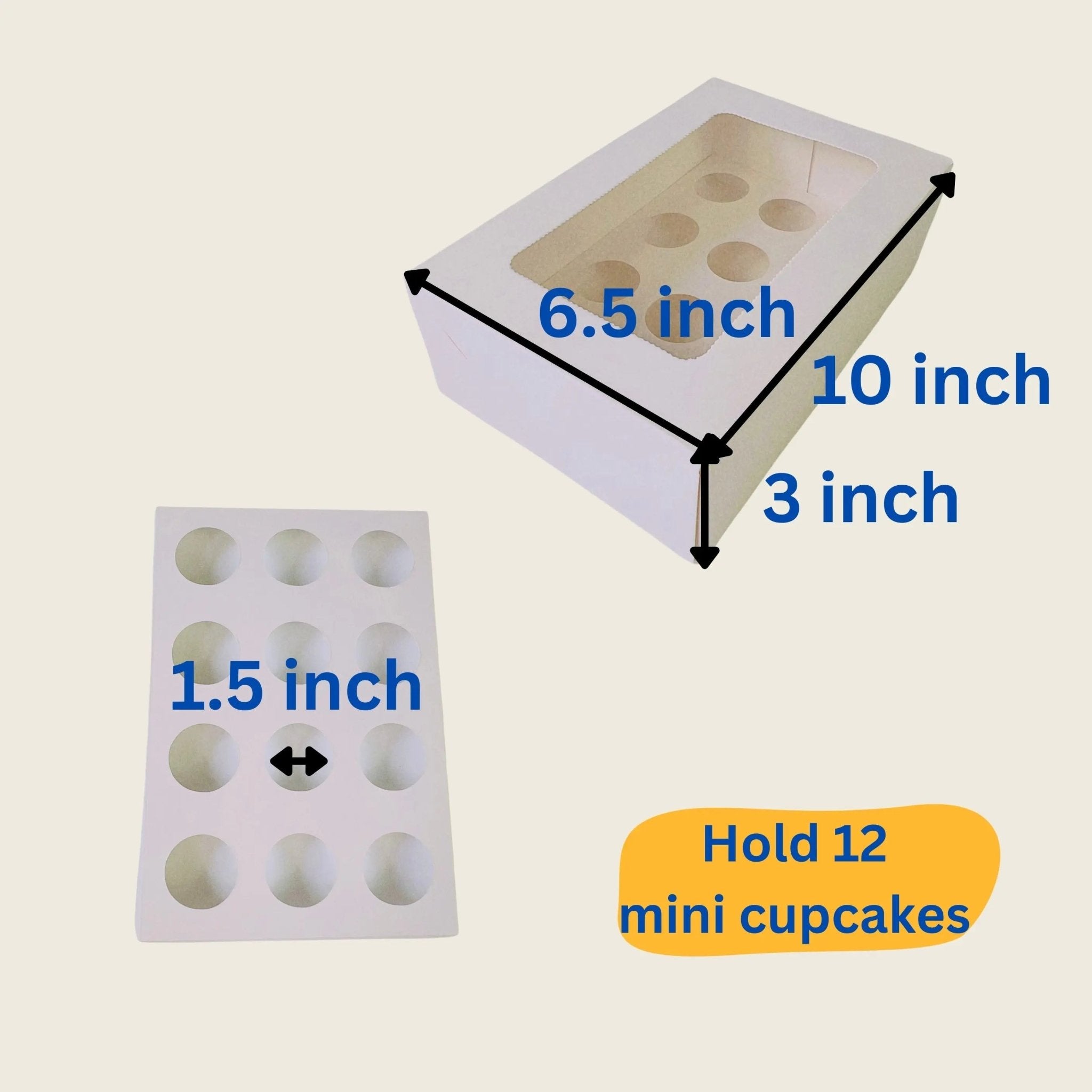 Mini Cupcake Boxes with 12 Holes Inserts - Cupcake Cone Box - 12minisSweet Degrees Kitchen