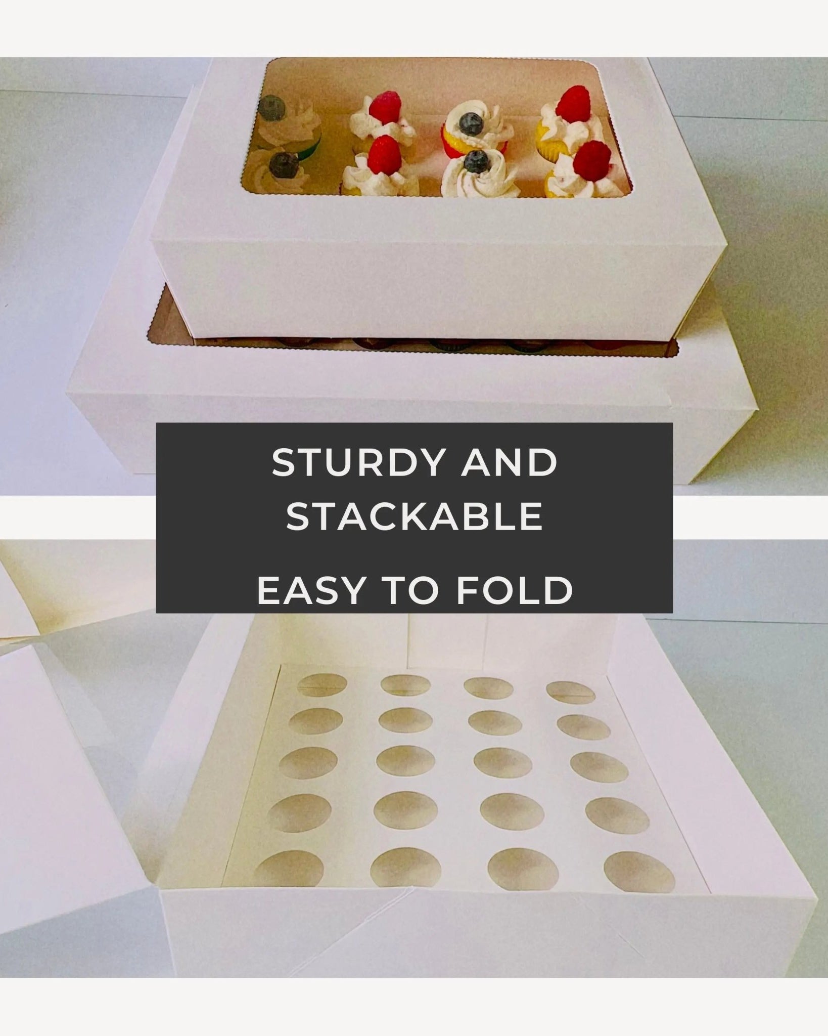 Mini Cupcake Boxes with 12 Holes Inserts - Cupcake Cone Box - 12minisSweet Degrees Kitchen