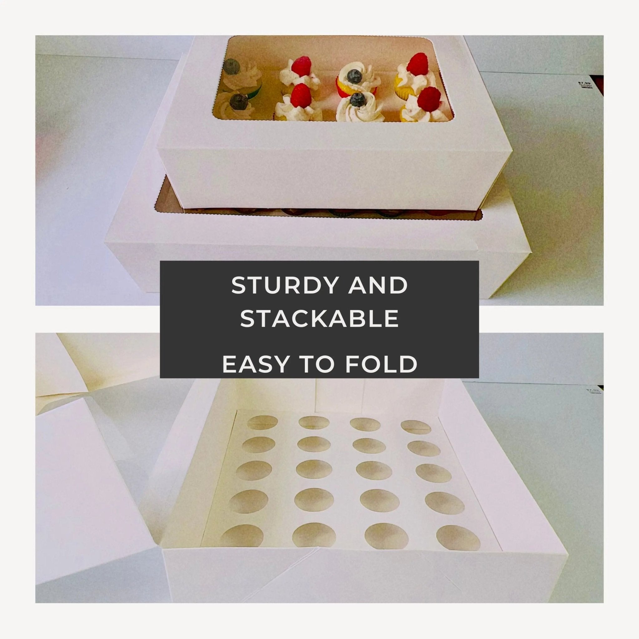 Mini Cupcake Boxes with 12 Holes Inserts - Cupcake Cone Box - 12minisSweet Degrees Kitchen