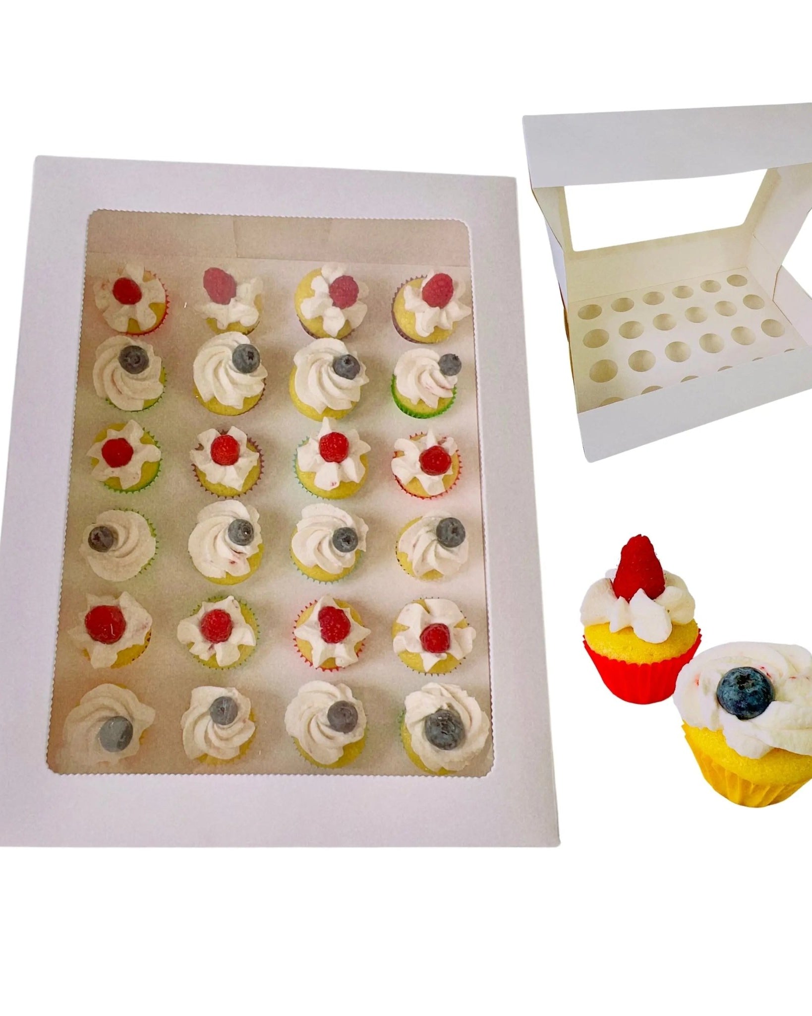 Mini Cupcake Boxes with 12 Holes Inserts - Cupcake Cone Box - 12minisSweet Degrees Kitchen