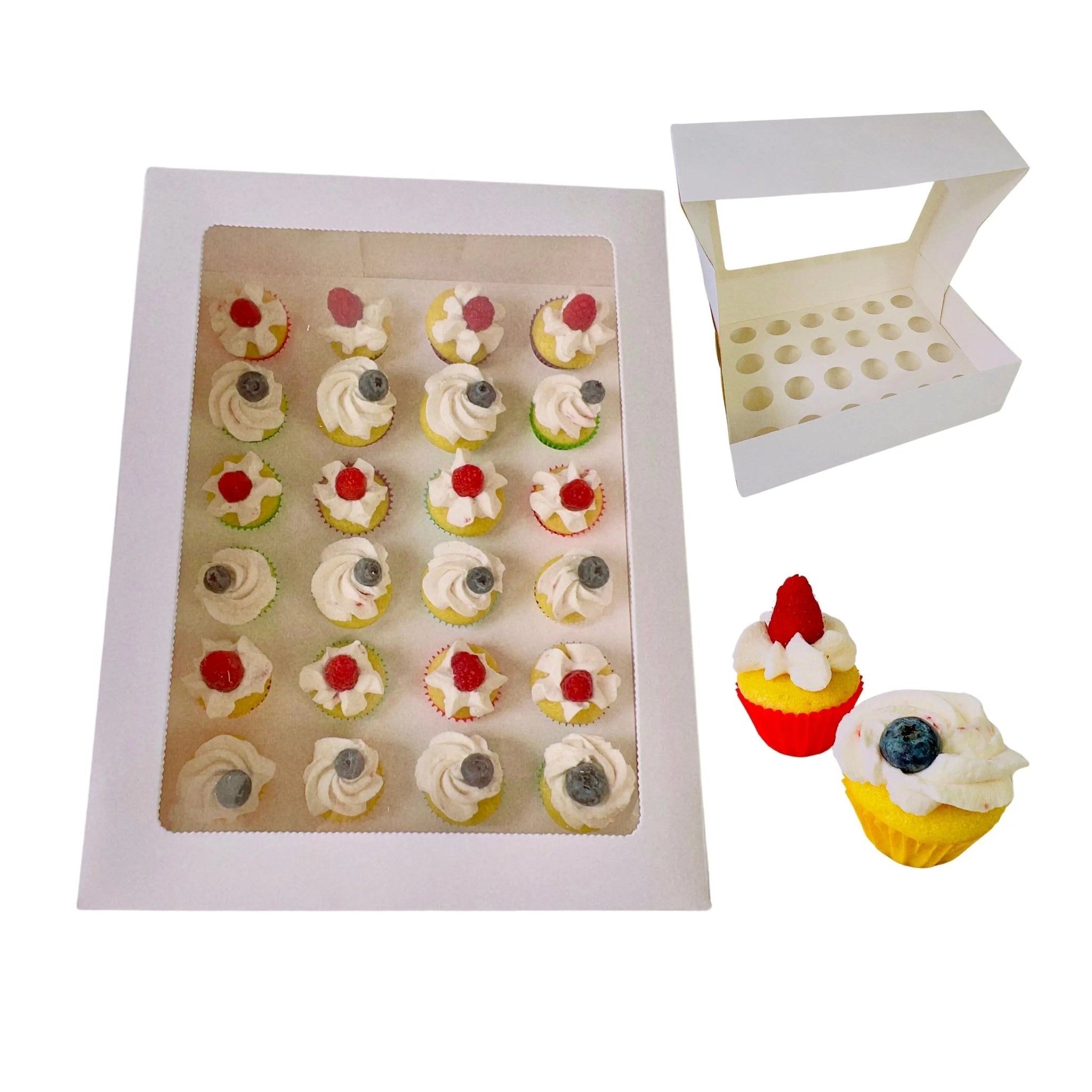 Mini Cupcake Boxes with Clear Window 12 Inserts - 12minis Cupcake boxes