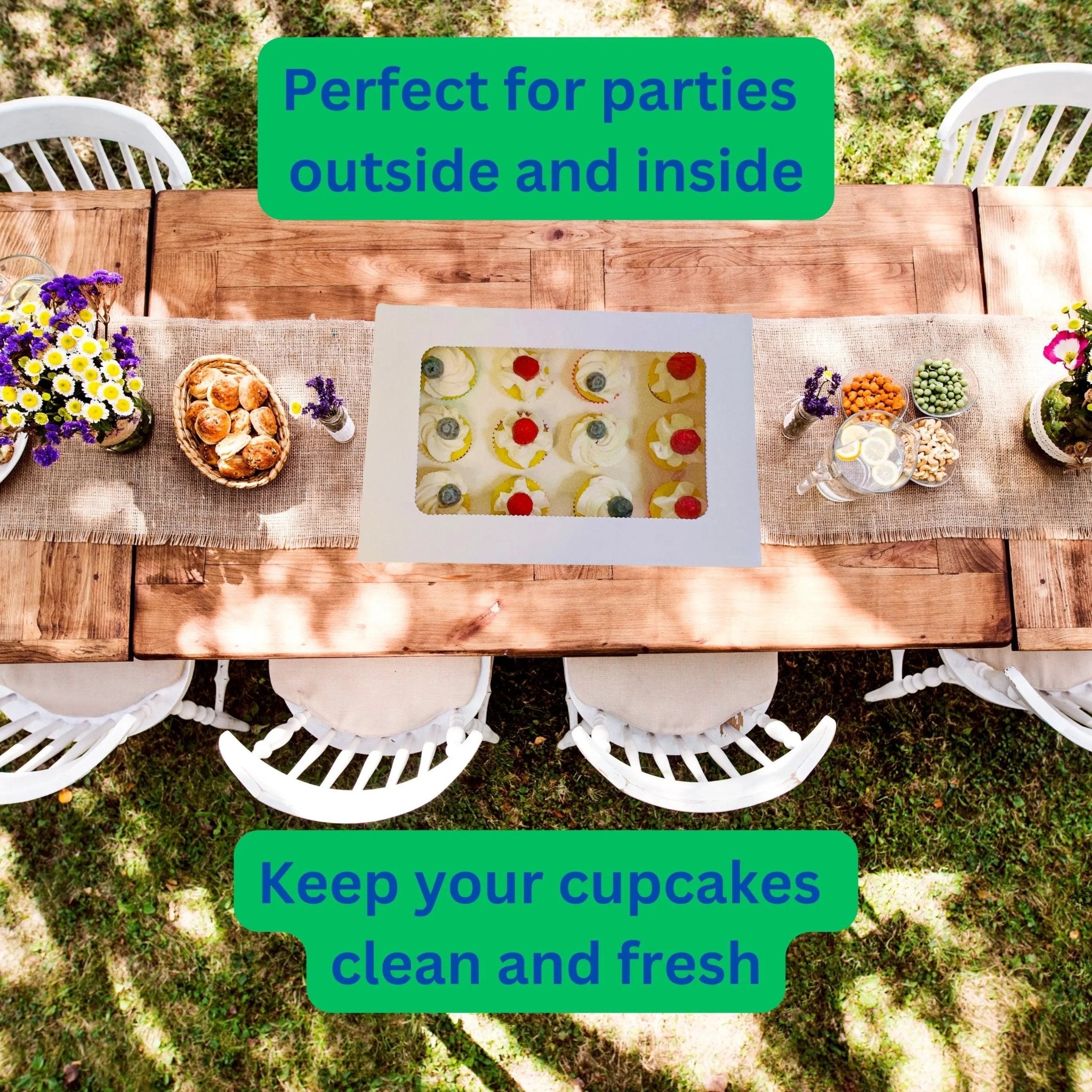 Mini Cupcake Boxes with Clear Window 12 Inserts - 12minis Cupcake boxes