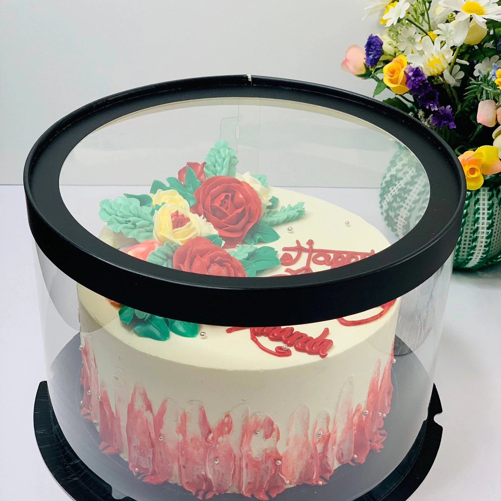 Round Clear Cake Box - 10" D by 9.5" Tall - Clear Cake Boxes with Window - Clear Gift Box - RW1095 Round cake box
