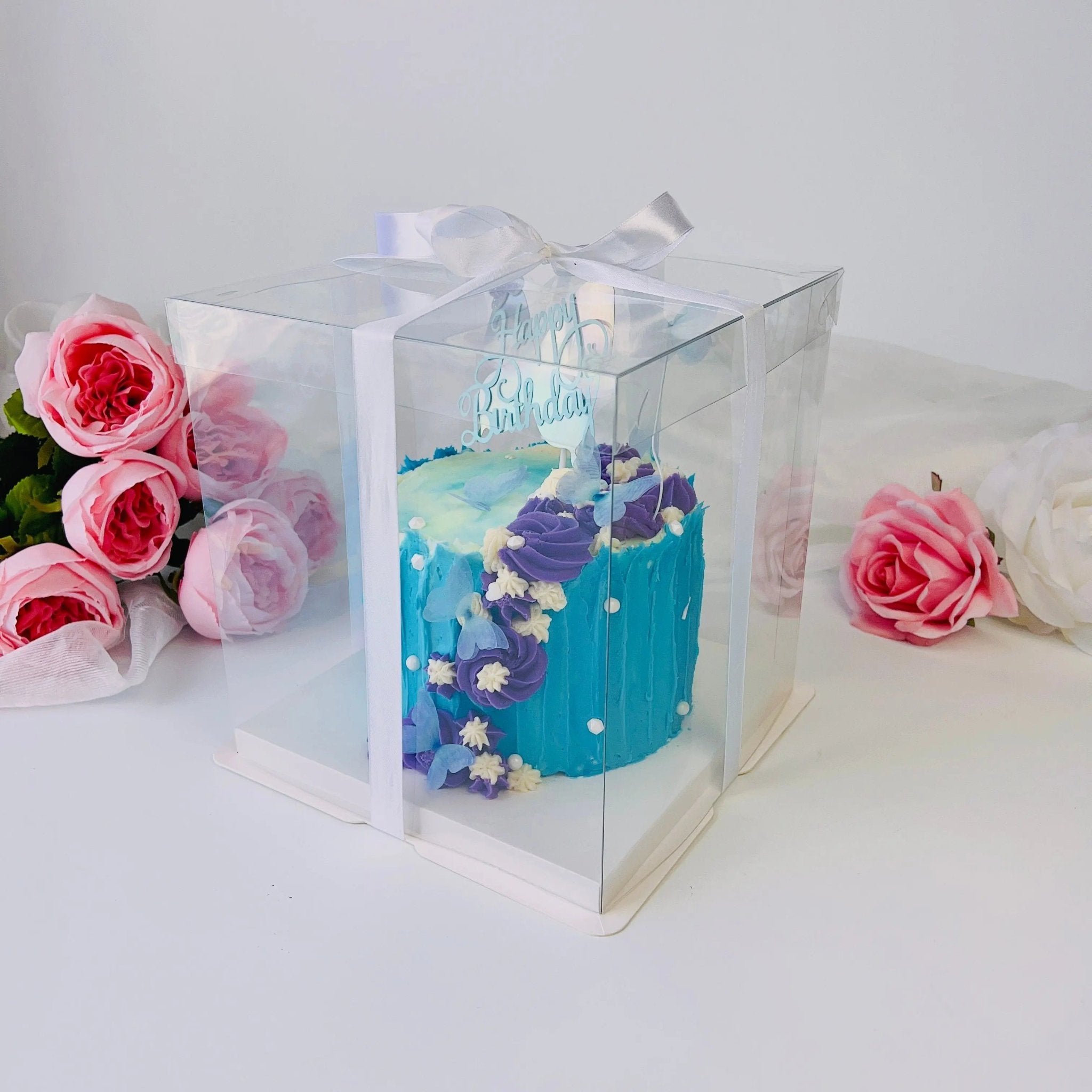 Square Clear Cake Box 8.5"L x 8.5"W x 9" H - square8x9 Square Cake box