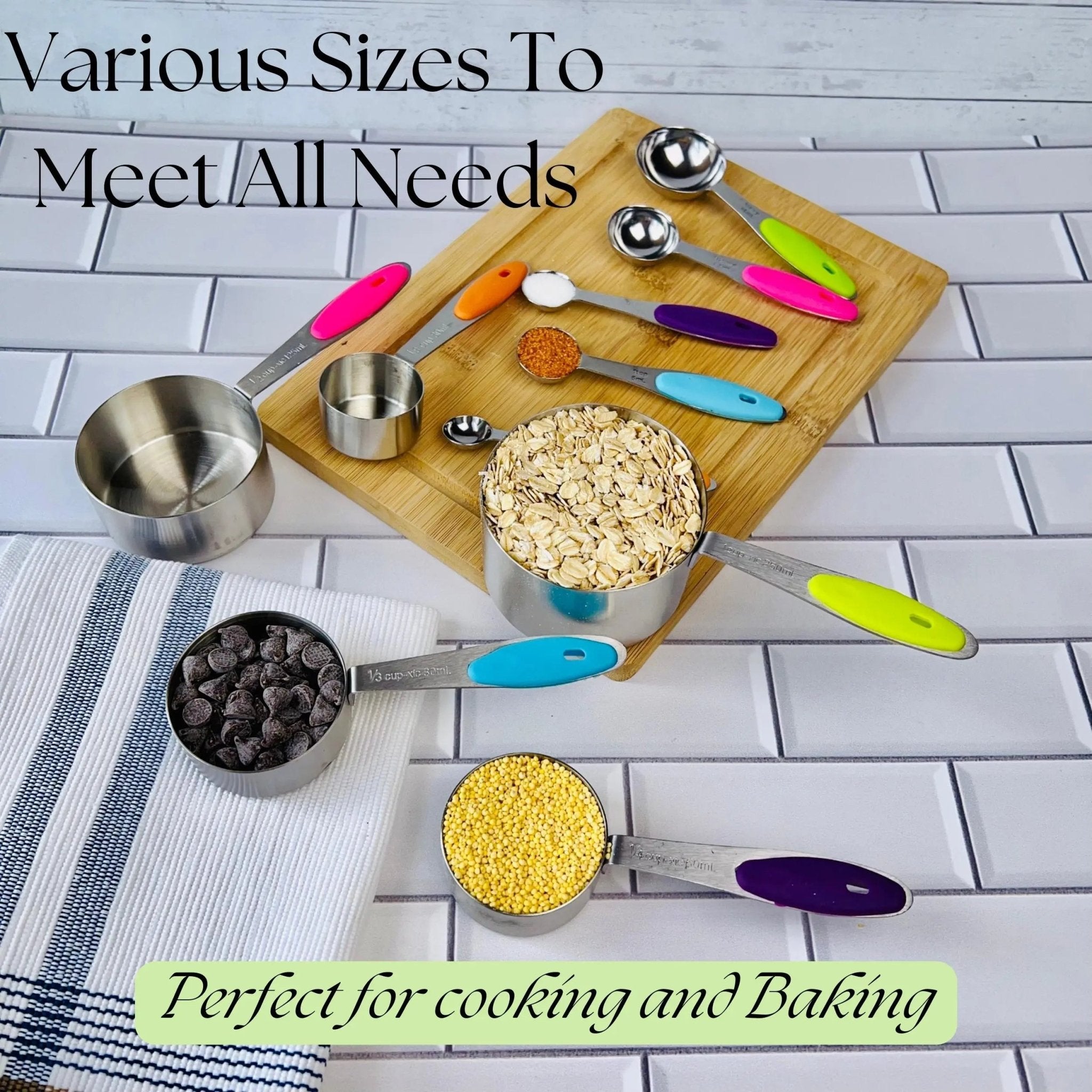 Stainless Steel Measuring Cups and Spoons Set 10 Pcs - Sweet Degrees Kitchen