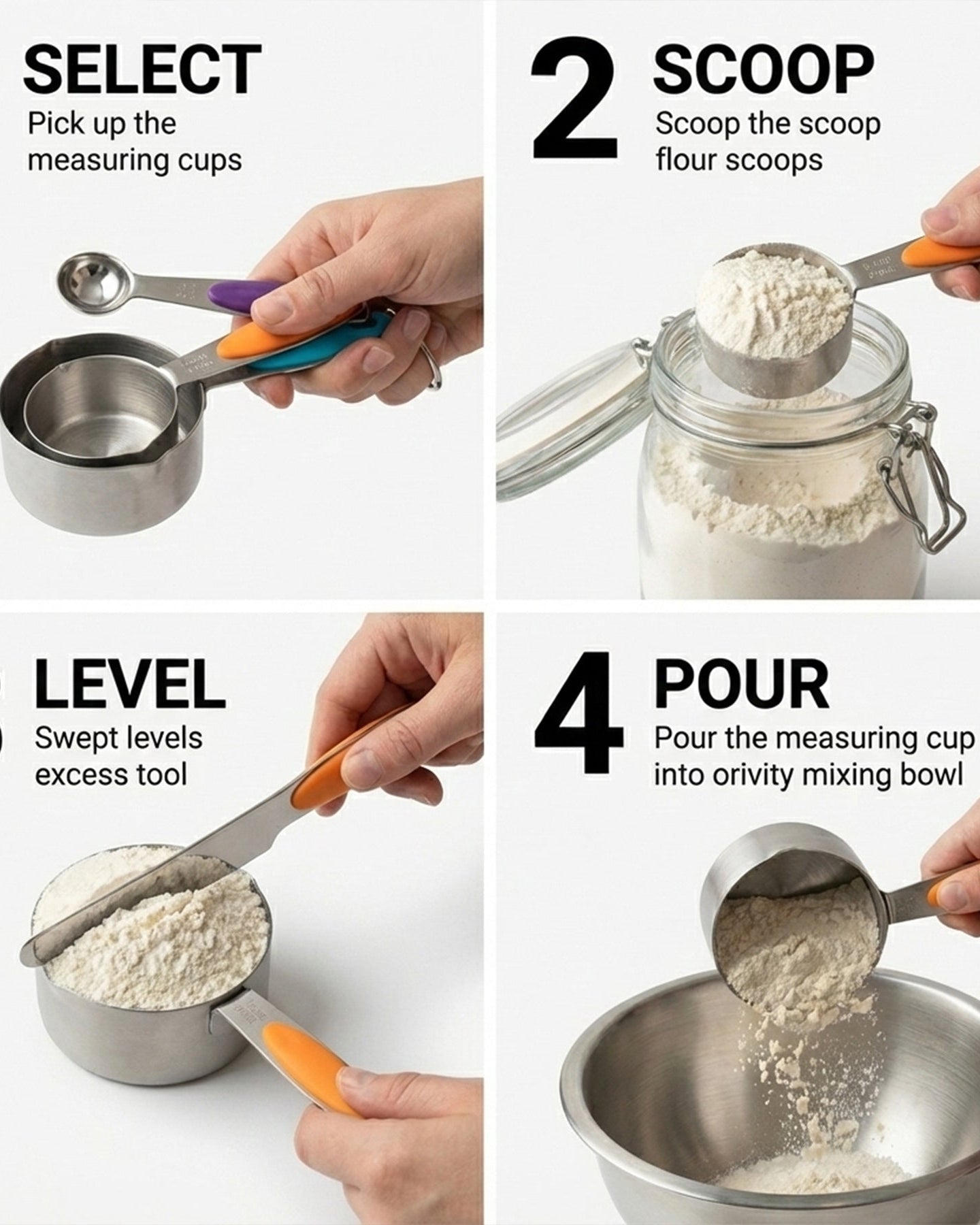 Stainless Steel Measuring Cups and Spoons Set 10 Piece - measuring cups and spoons