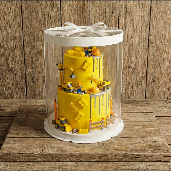 Tall Clear Cake Box 8.5" D x 11.75" H - Transparent Cake Boxes with Window - RW851175 Round cake box