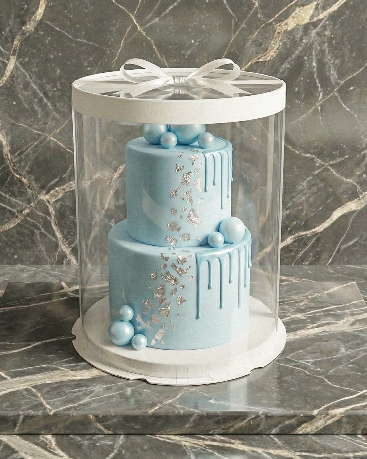 Tall Clear Cake Box 8.5" D x 11.75" H - Transparent Cake Boxes with Window - RW851175 Round cake box