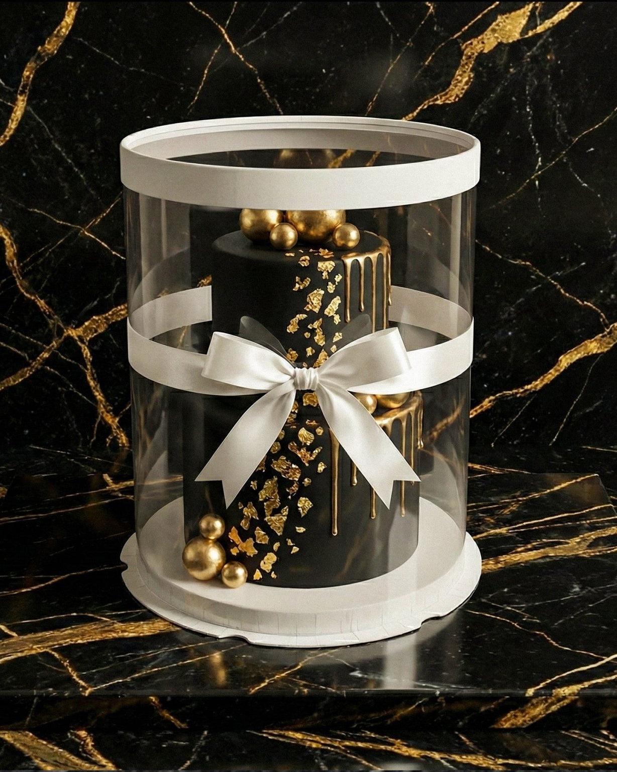 Tall Clear Cake Box 8.5" D x 11.75" H - Transparent Cake Boxes with Window - RW851175 Round cake box