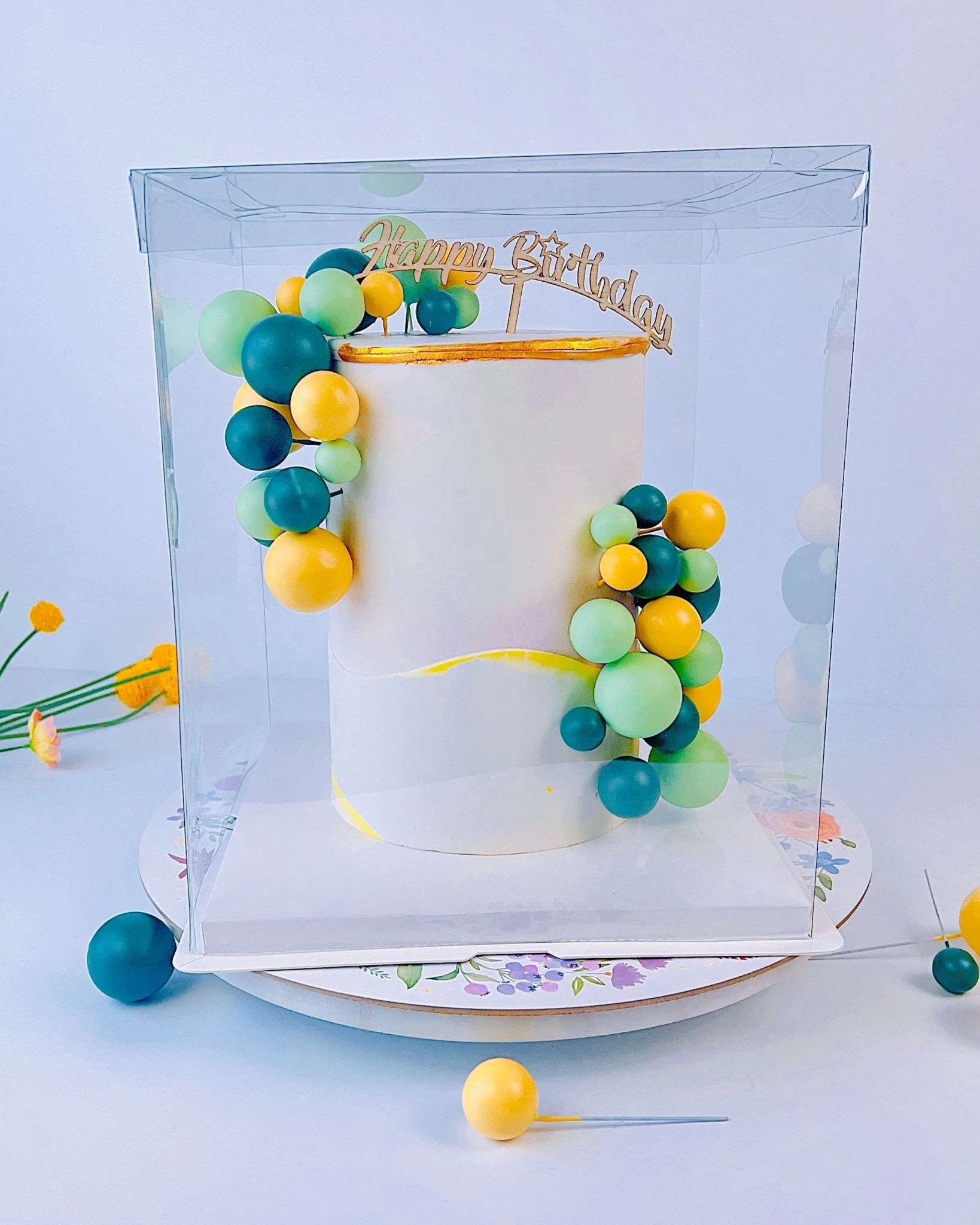 Tall Clear Cake Box Square 10"L x 10"W x 12"H - Extra Tall Clear Cake Boxes - Square Cake box