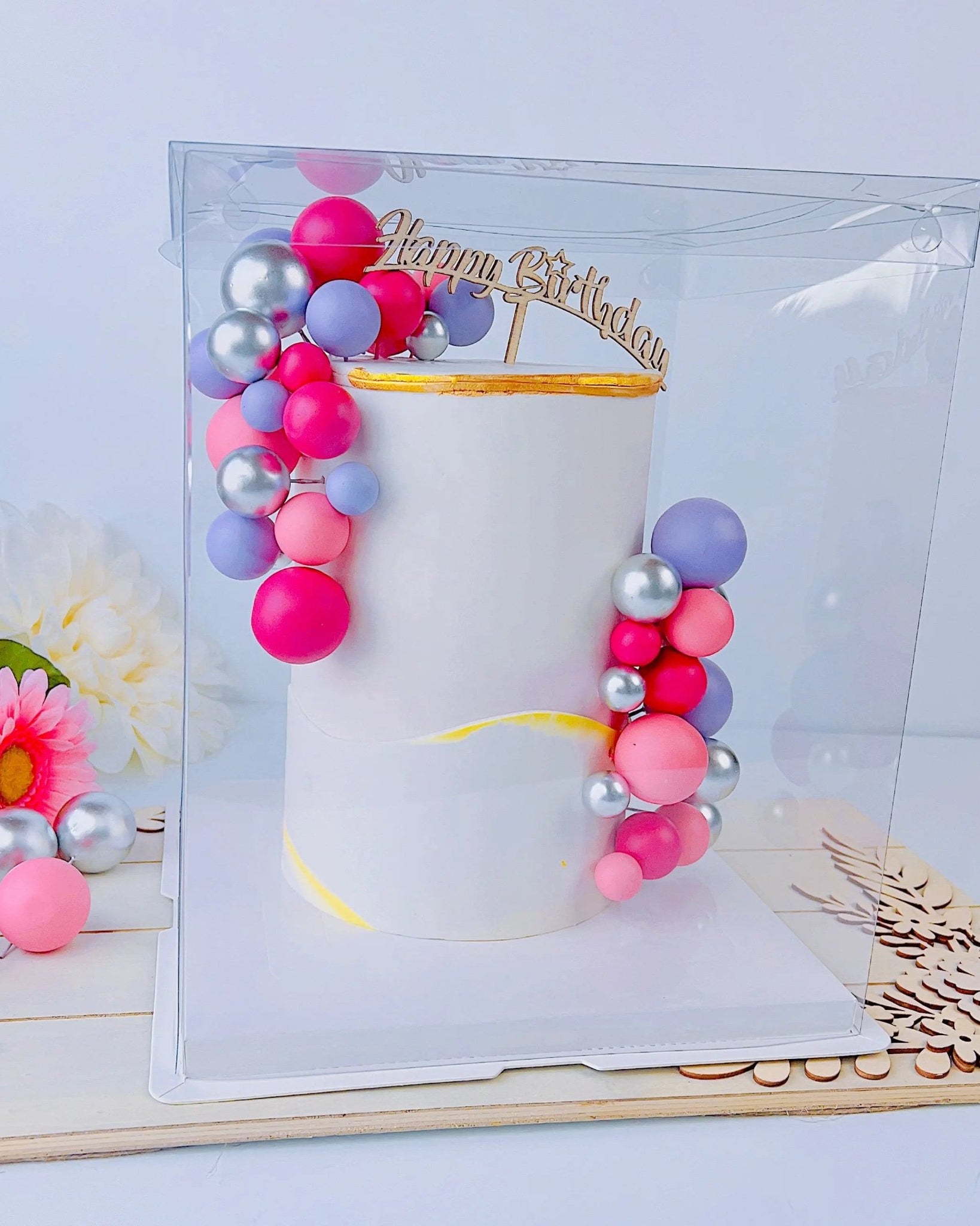 Tall Clear Cake Box Square 10"L x 10"W x 12"H - Extra Tall Clear Cake Boxes - Square Cake box