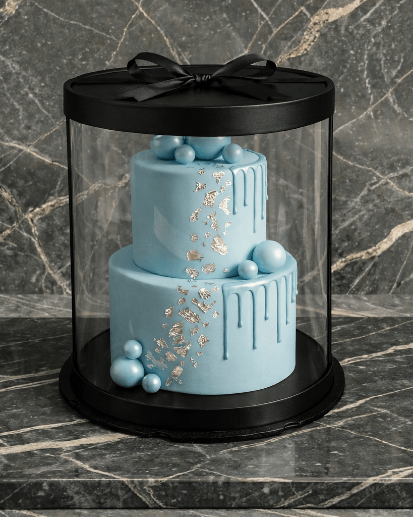 Tall Clear Cake Box with Window - 8.5 Inch Diameter x 11.75 Tall - RW851175 Round cake box