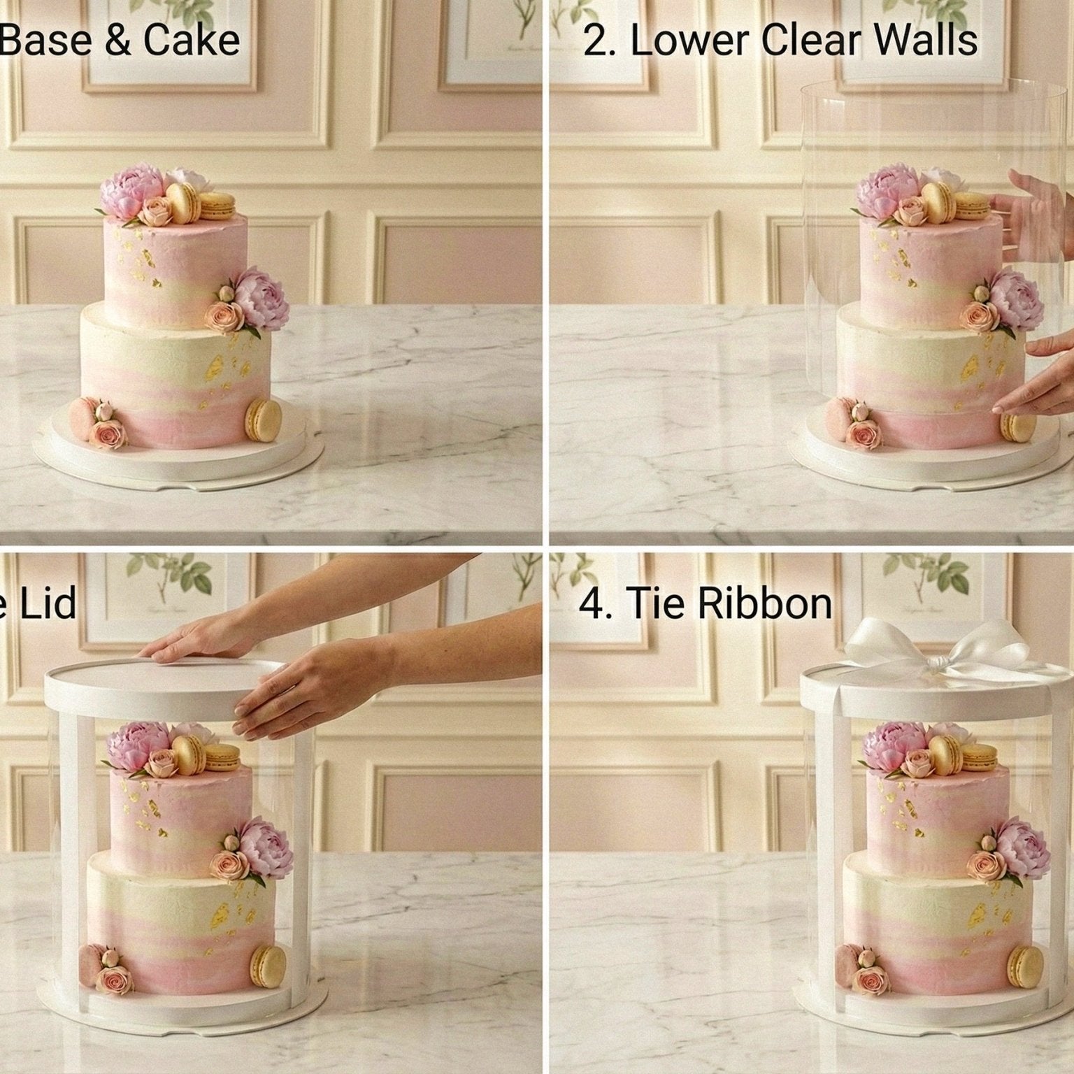 Tall Clear Round Cake Box - 10" D by 12.5" H - Clear Cake Boxes With Window - RW10125 Round cake box