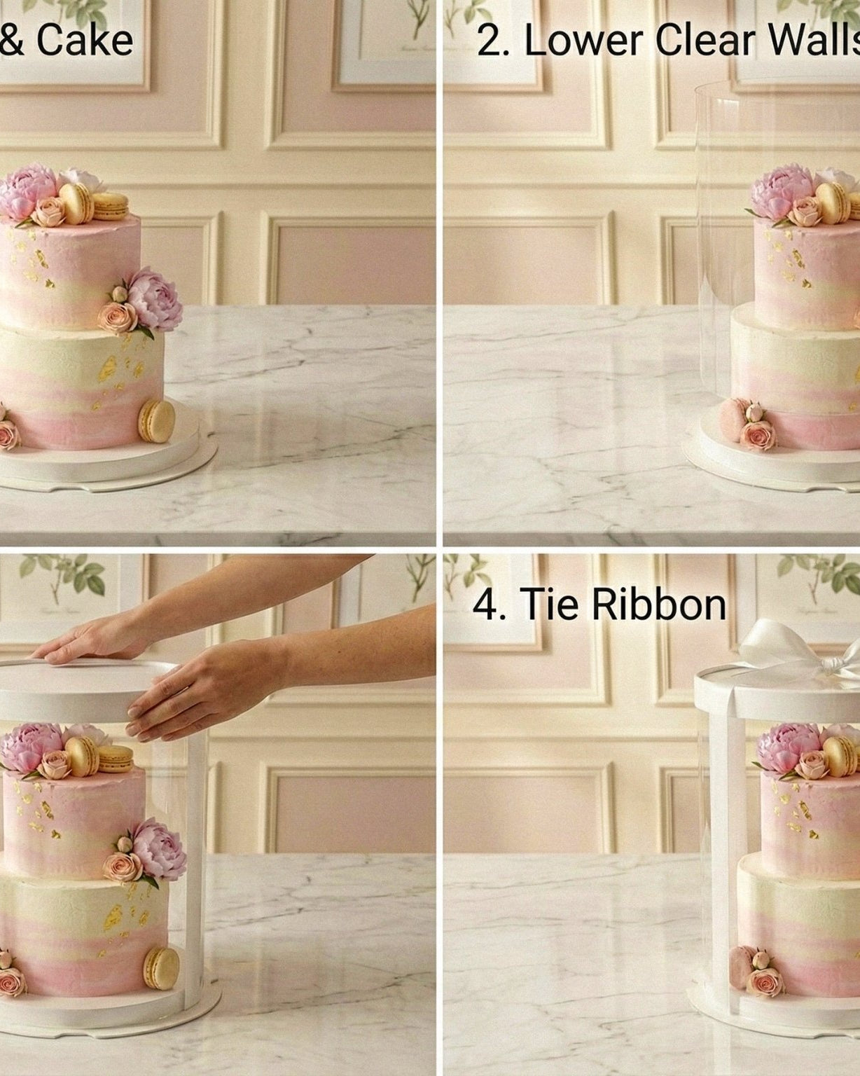 Tall Clear Round Cake Box - 10" D by 12.5" H - Clear Cake Boxes With Window - RW10125 Round cake box