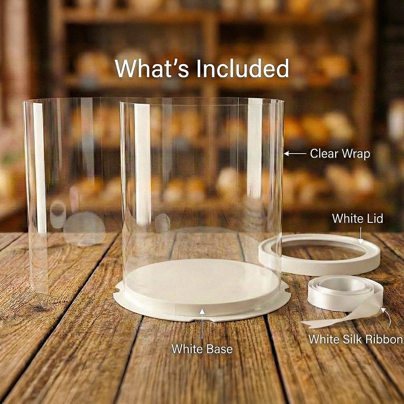 Tall Clear Round Cake Box - 10" D by 12.5" H - Clear Cake Boxes With Window - RW10125 Round cake box