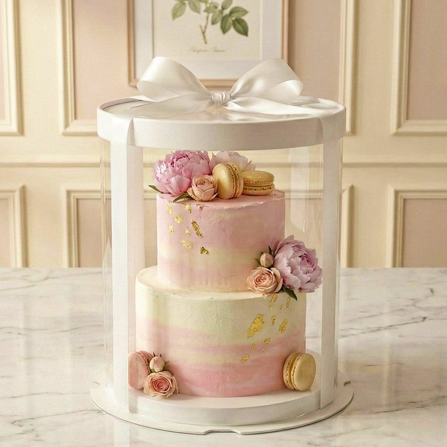 Tall Clear Round Cake Box - 10" D by 12.5" H - Clear Cake Boxes With Window - RW10125 Round cake box