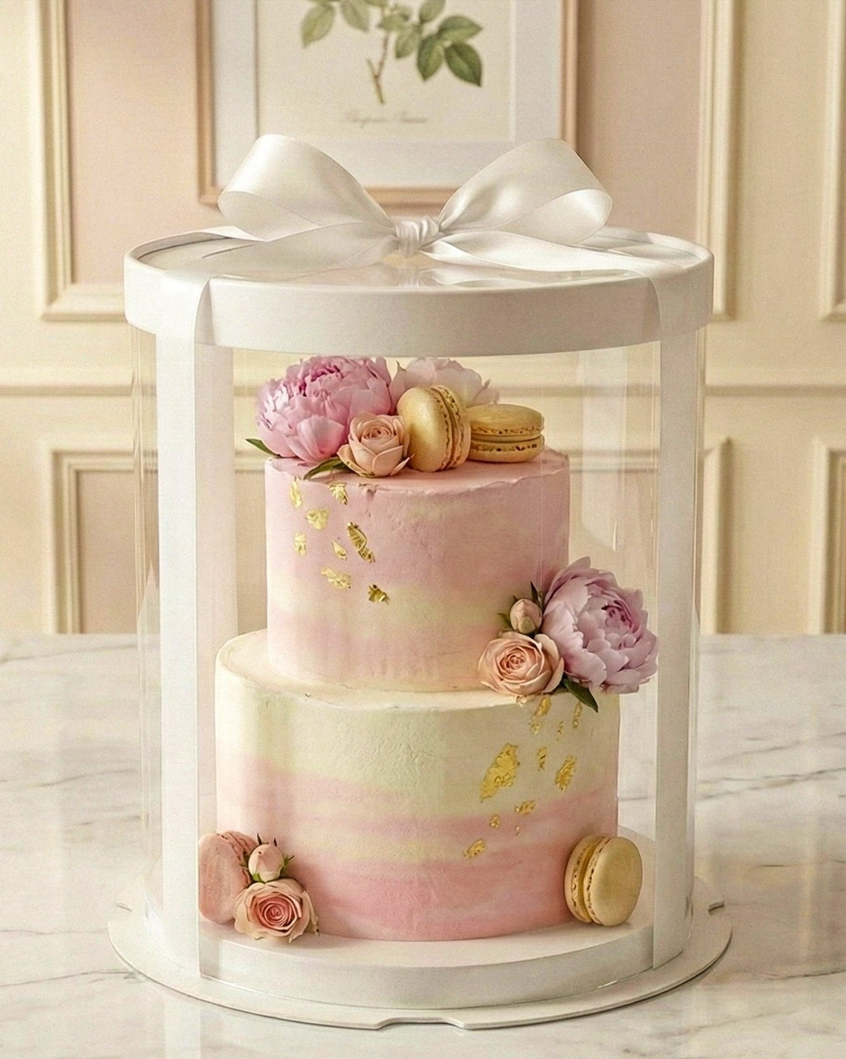 Tall Clear Round Cake Box - 10" D by 12.5" H - Clear Cake Boxes With Window - RW10125 Round cake box