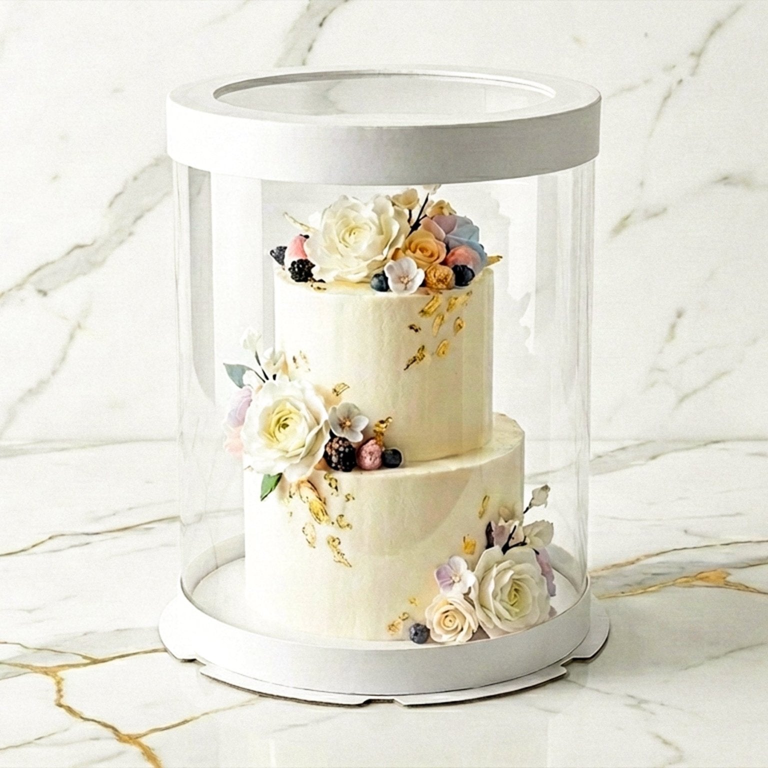 Tall Clear Round Cake Box - 10" D by 12.5" H - Clear Cake Boxes With Window - RW10125 Round cake box