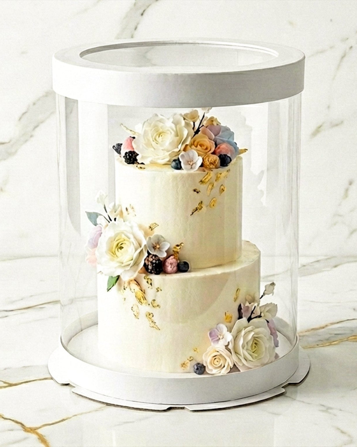 Tall Clear Round Cake Box - 10" D by 12.5" H - Clear Cake Boxes With Window - RW10125 Round cake box