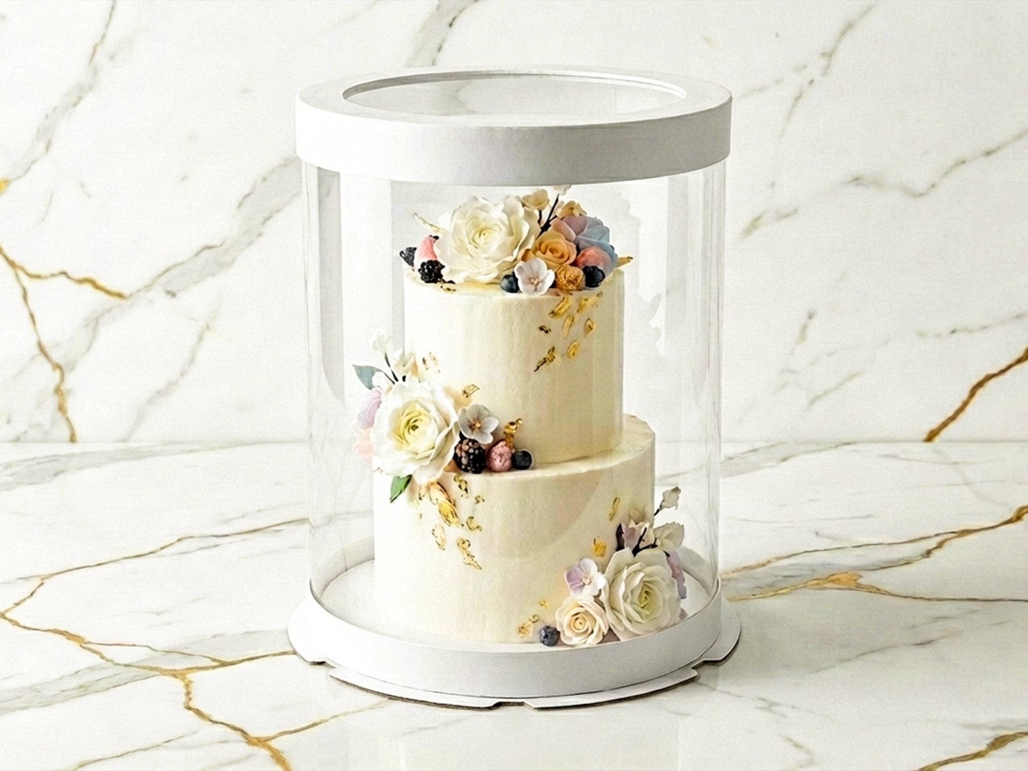 Tall Clear Round Cake Box - 10" D by 12.5" H - Clear Cake Boxes With Window - RW10125 Round cake box