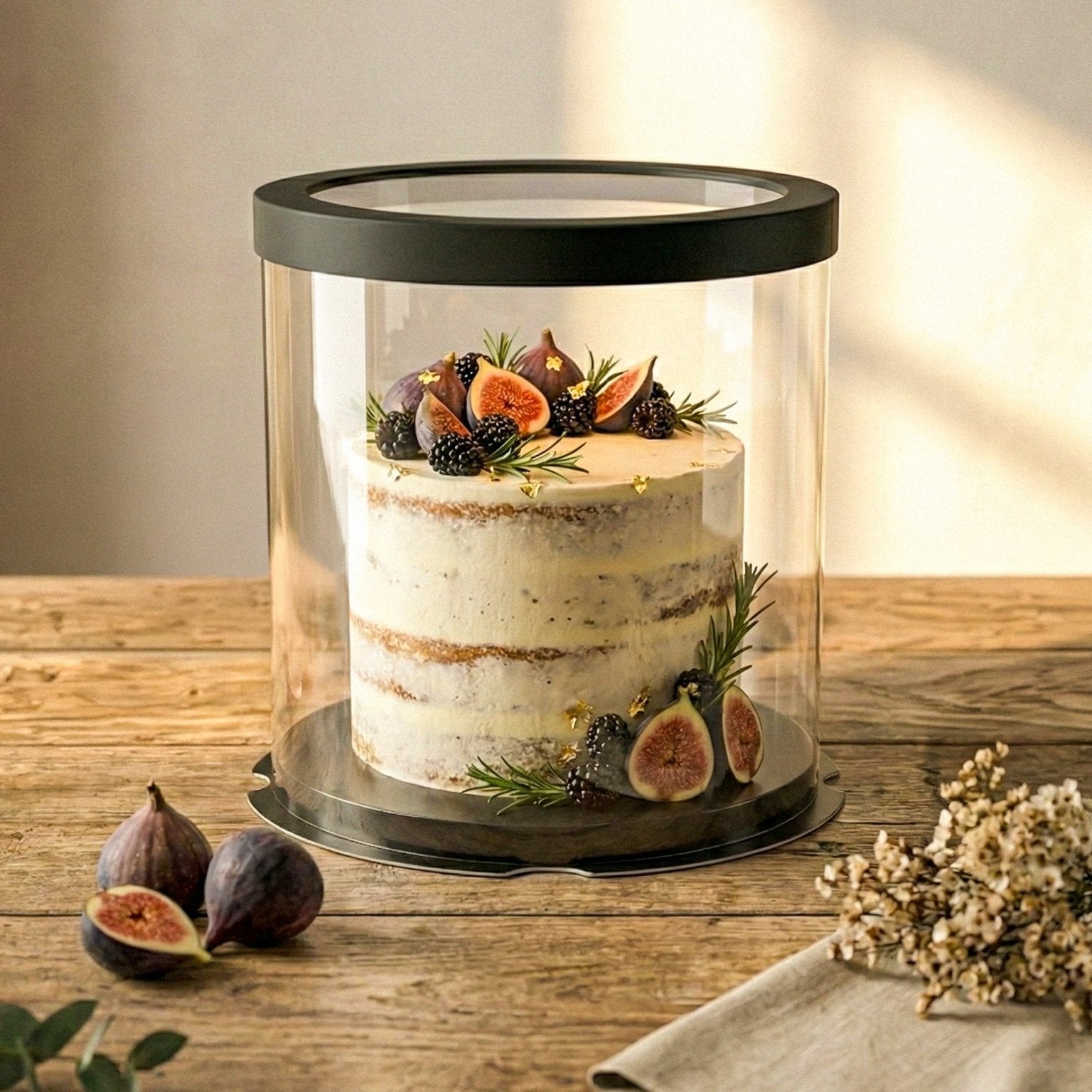 Tall Clear Round Cake Box - 10" D by 12.5" H - Clear Cake Boxes With Window - RW10125 Round cake box