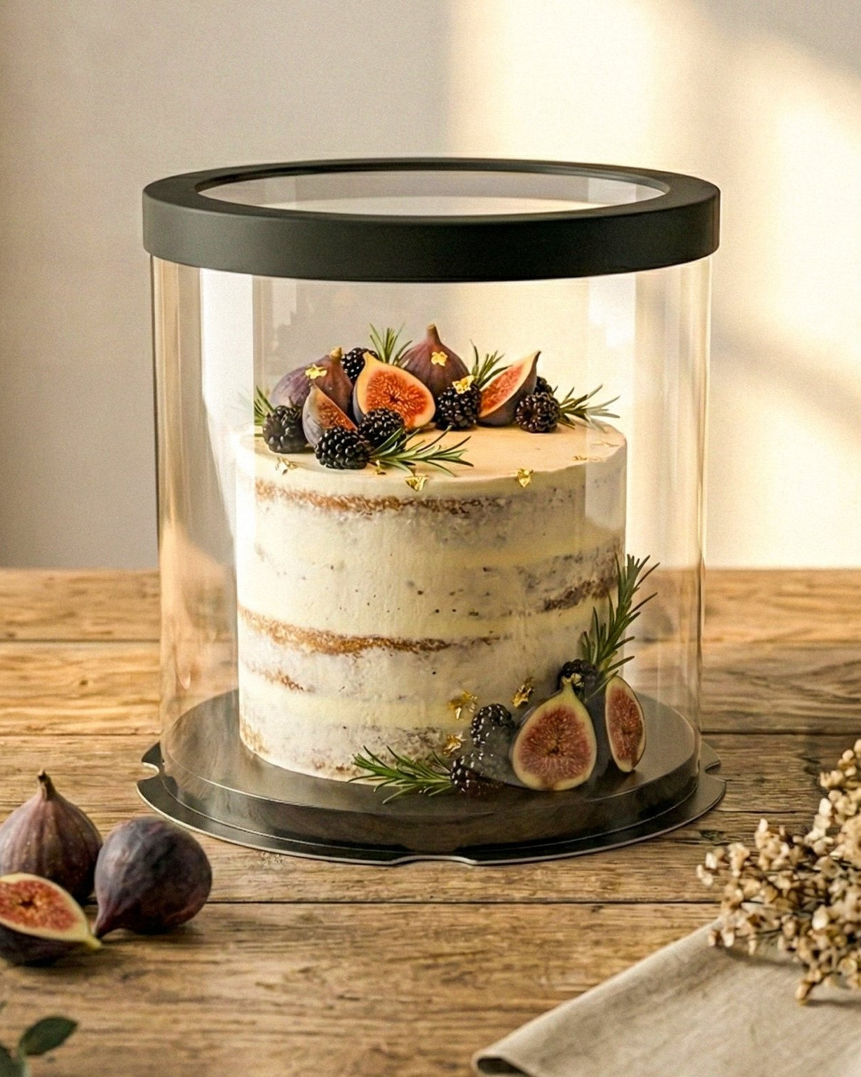 Tall Clear Round Cake Box - 10" D by 12.5" H - Clear Cake Boxes With Window - RW10125 Round cake box