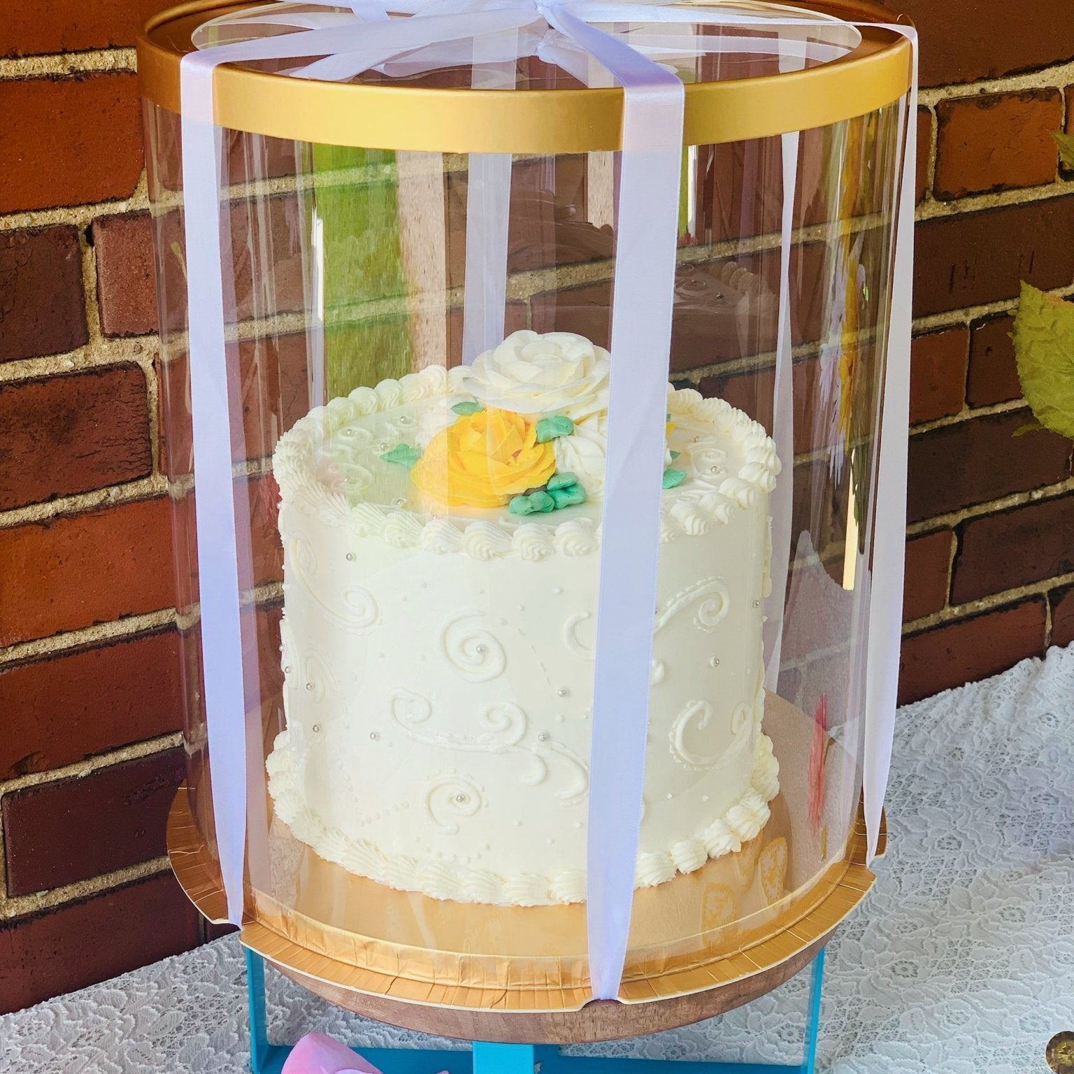 Tall Round Clear Cake Box with Window - 10 Inch Diameter x 12.5 Tall - Round cake box