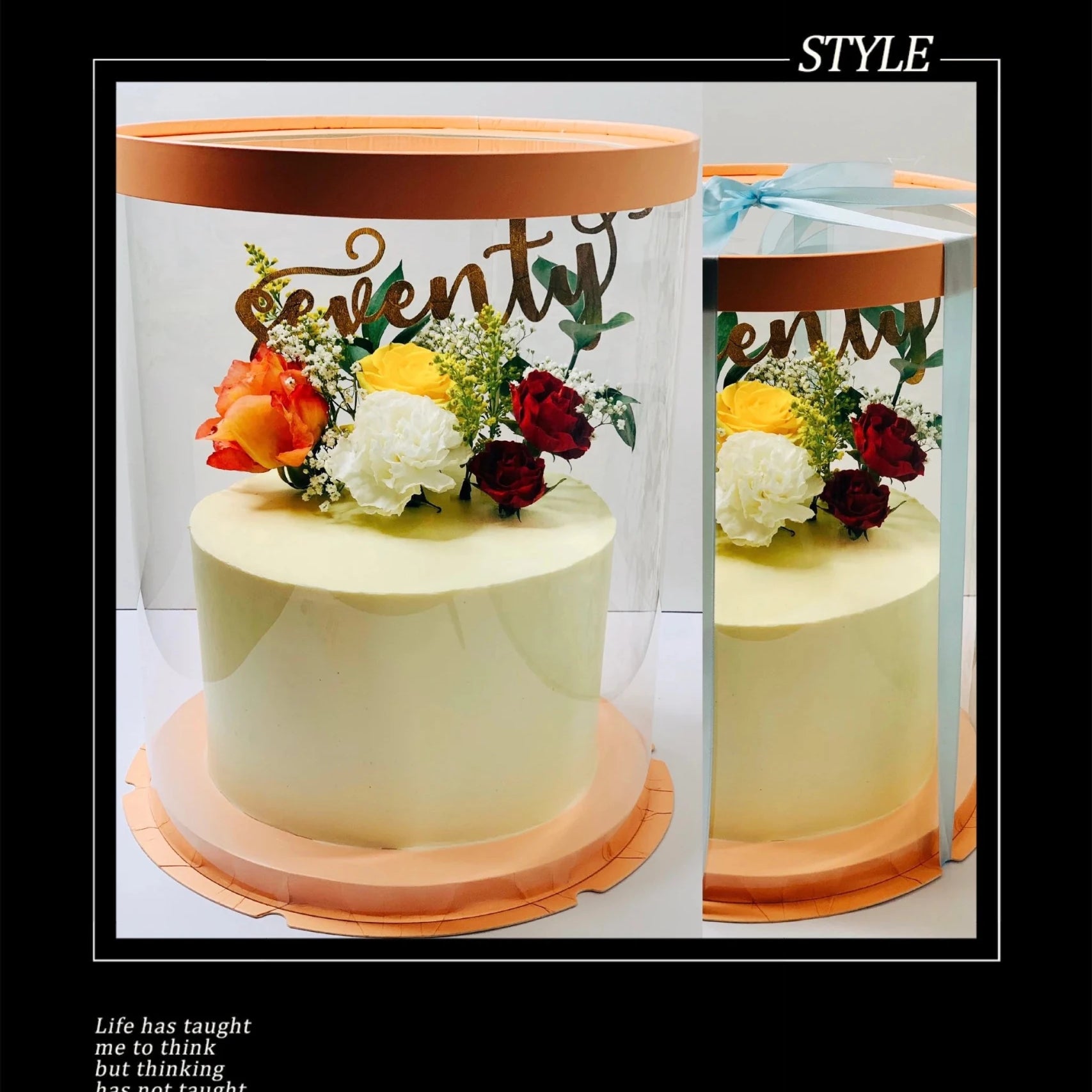 Tall Round Clear Cake Box with Window - 10 Inch Diameter x 12.5 Tall - Round cake box