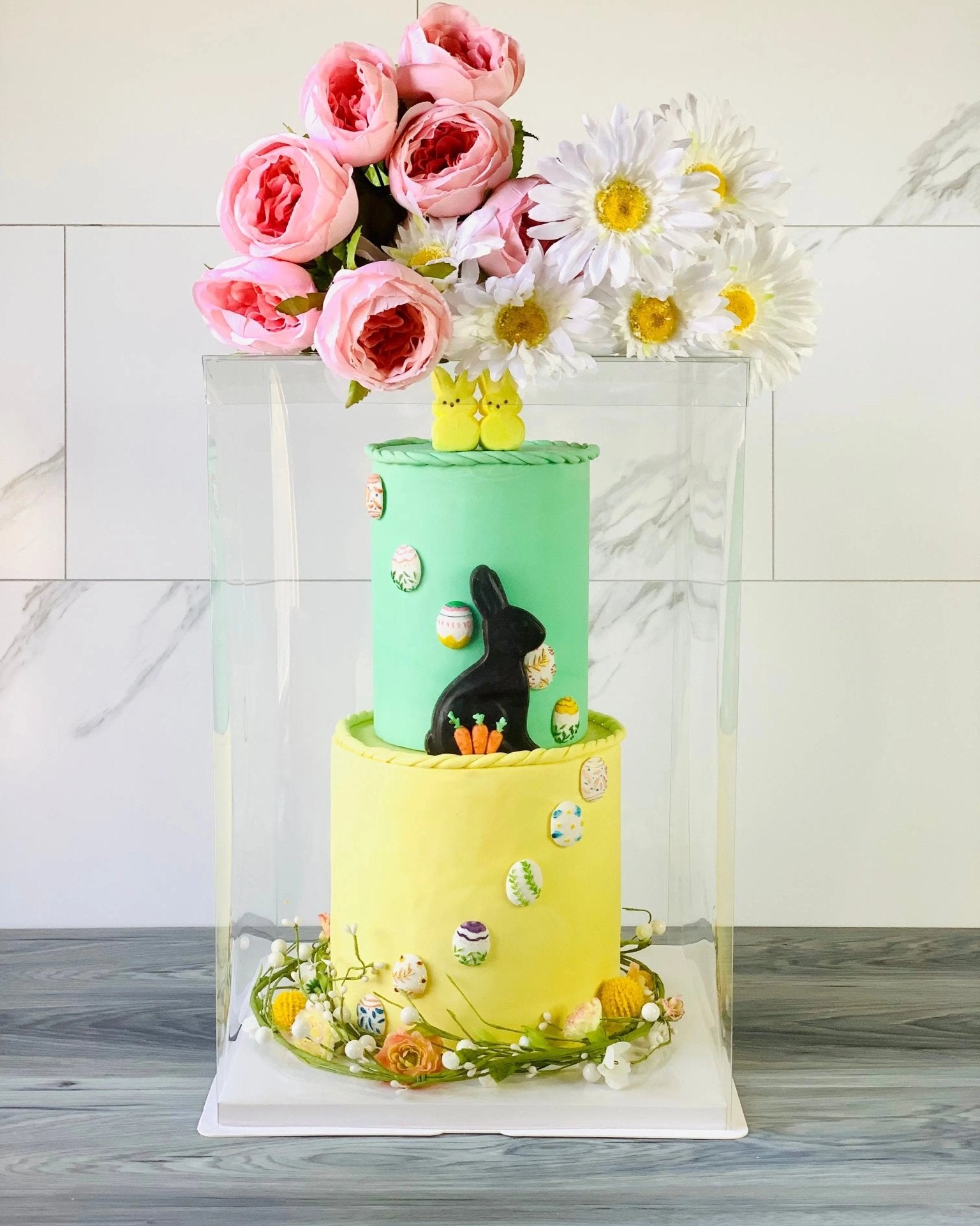 4 Tier Extra Tall Clear Cake Box With Ribbon - 13"L x 13"W x 19.5"H - S13195Sweet Degrees Kitchen