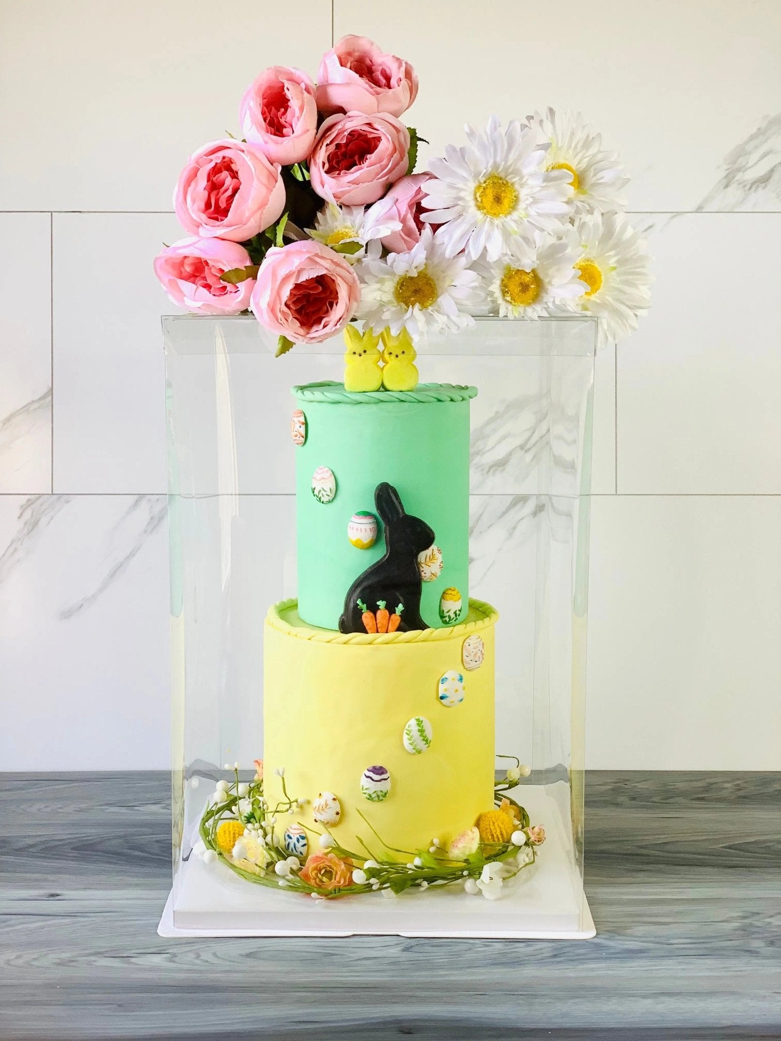 4 Tier Extra Tall Clear Cake Box With Ribbon - 13"L x 13"W x 19.5"H - S13195Sweet Degrees Kitchen