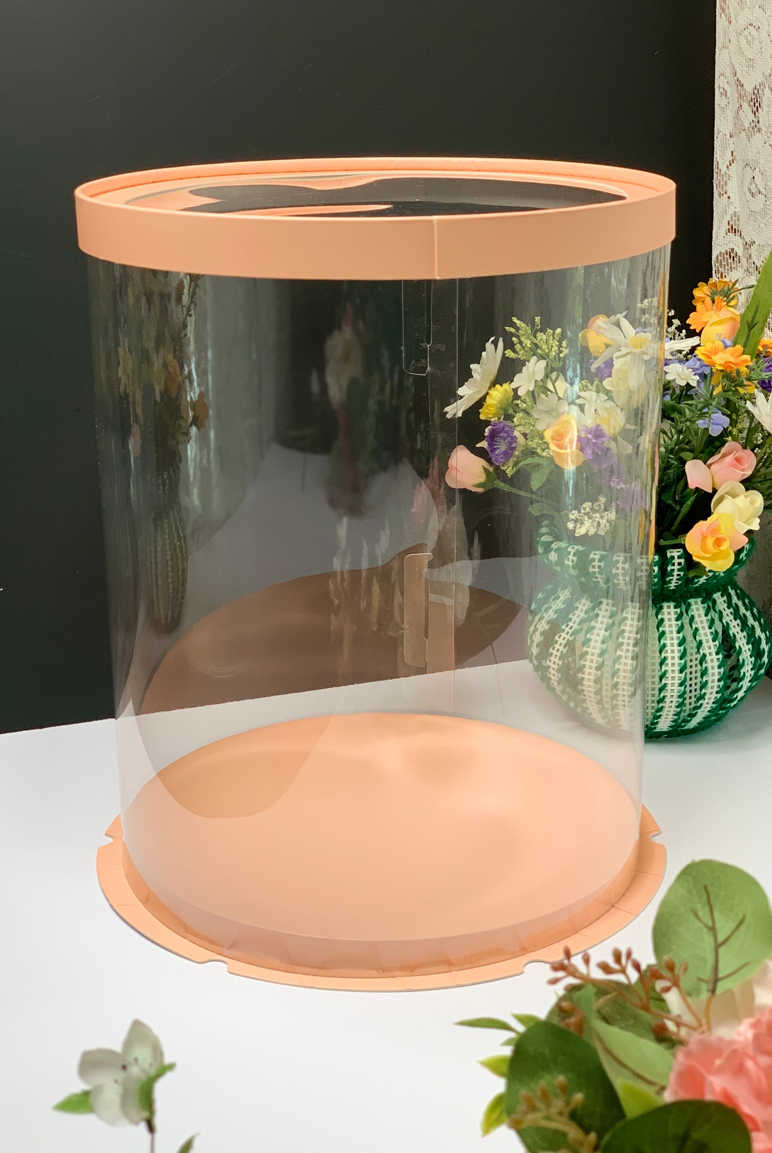 8.5" Diameter x 11.75" Tall Clear Round Cake Box