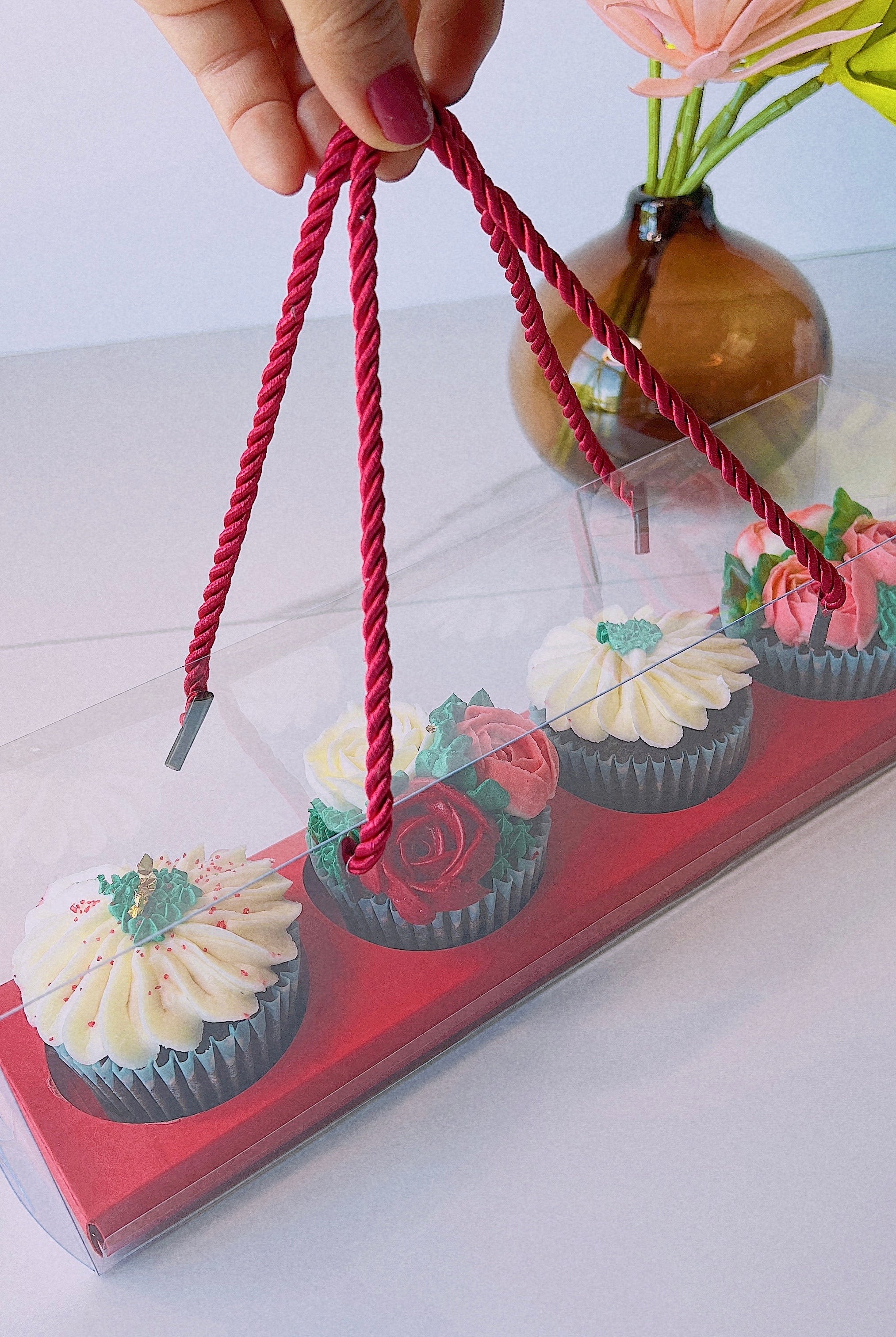 Clear Cupcake & Muffin Boxes with 4 Holes