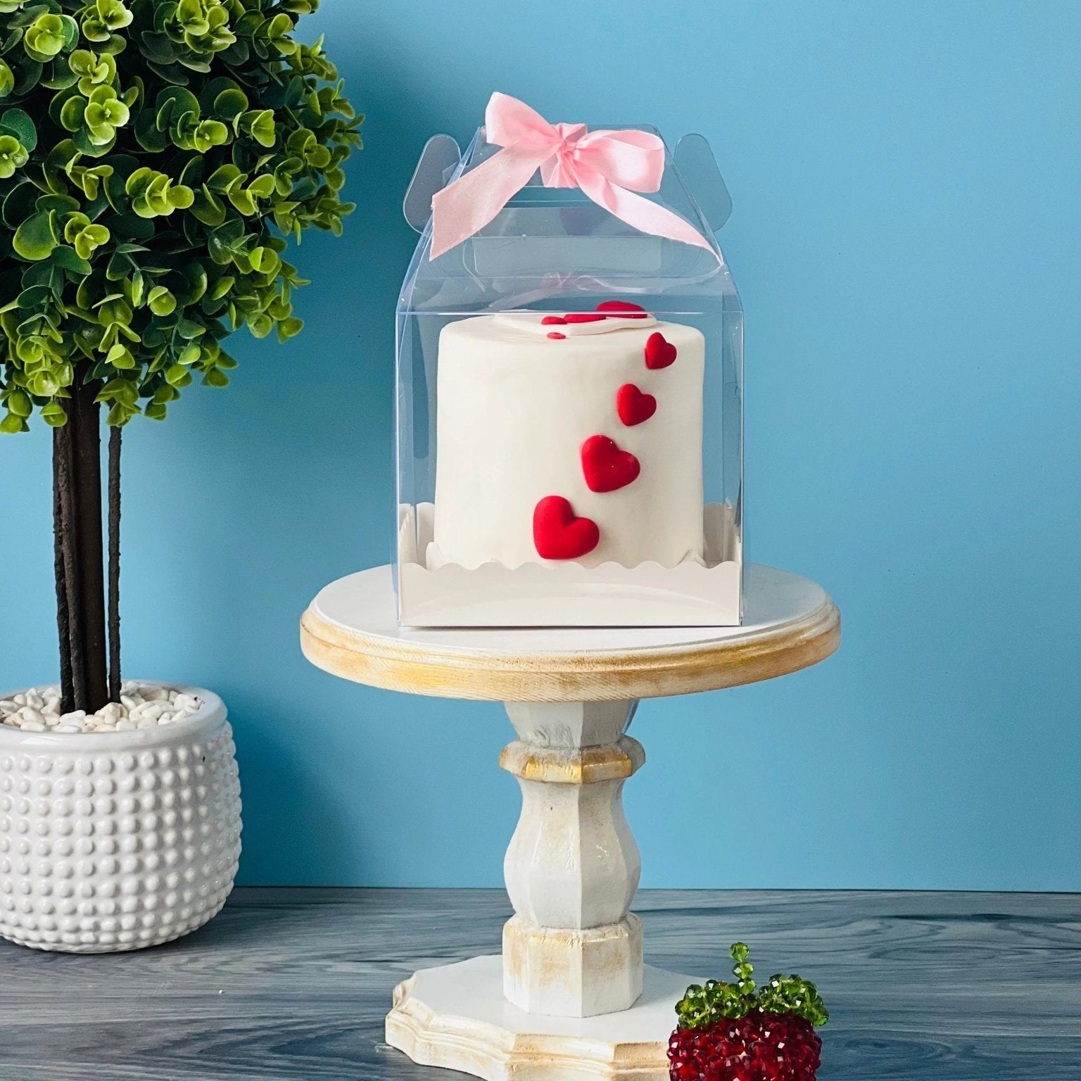 Clear Cake Desserts Boxes with Handle - H8105 Square Cake box