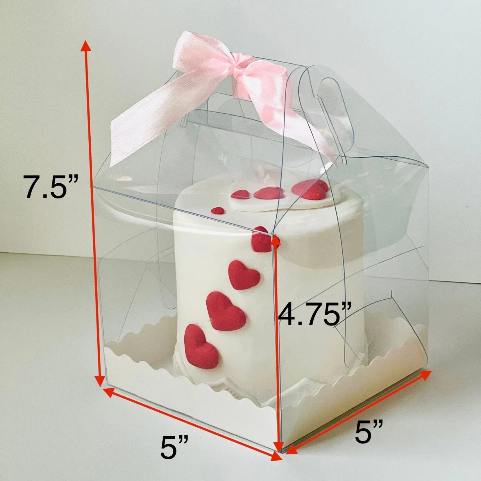 Clear Cake Desserts Boxes with Handle - H575 Square Cake box