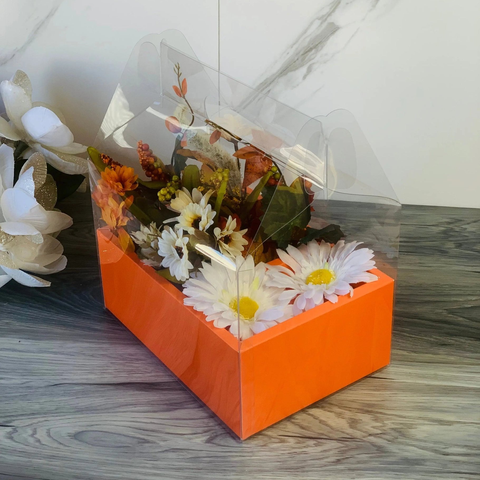 Clear Cake Flower Box with Handle - Gift box - OFCB Gift Boxes & Tins