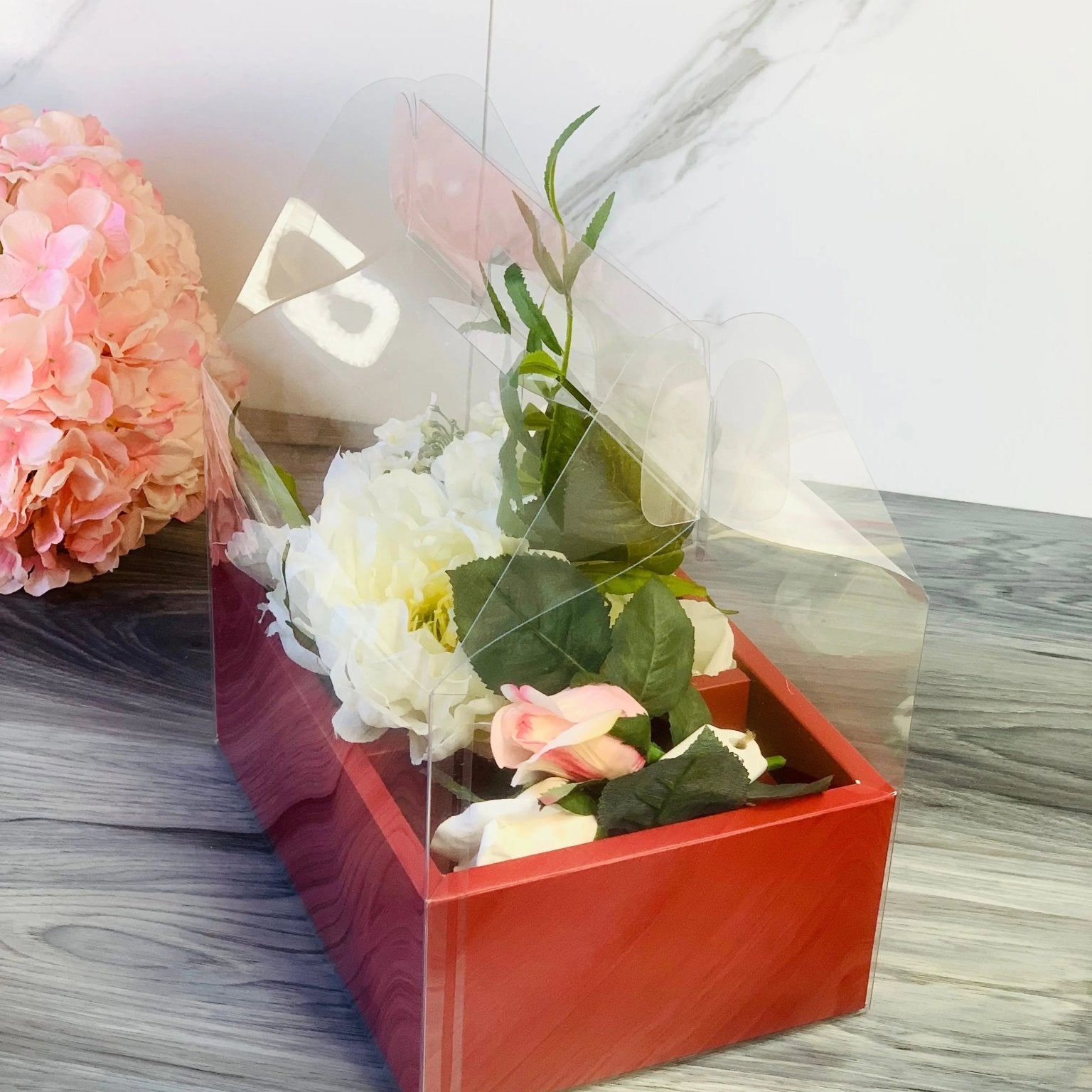Clear Cake Flower Box with Handle - Gift box - RFCB Gift Boxes & Tins
