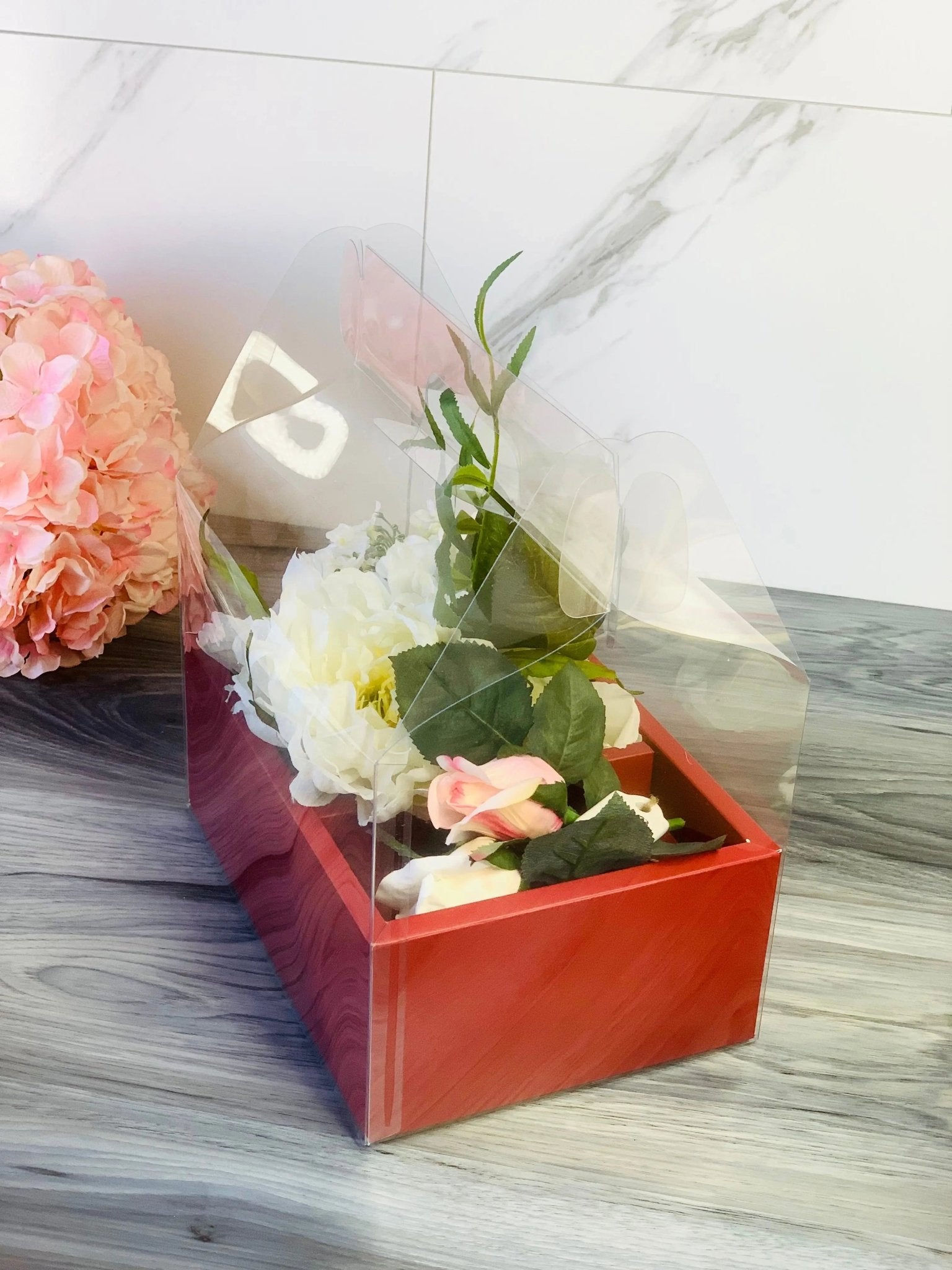 Clear Cake Flower Box with Handle - Gift box - RFCB Gift Boxes & Tins