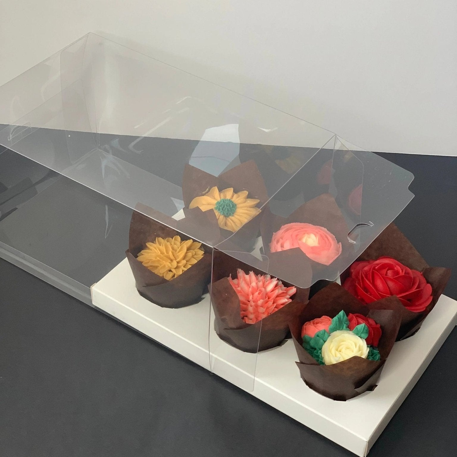 Clear Cupcake & Muffin boxes with 6 holes - Cupcake6 Cupcake boxes