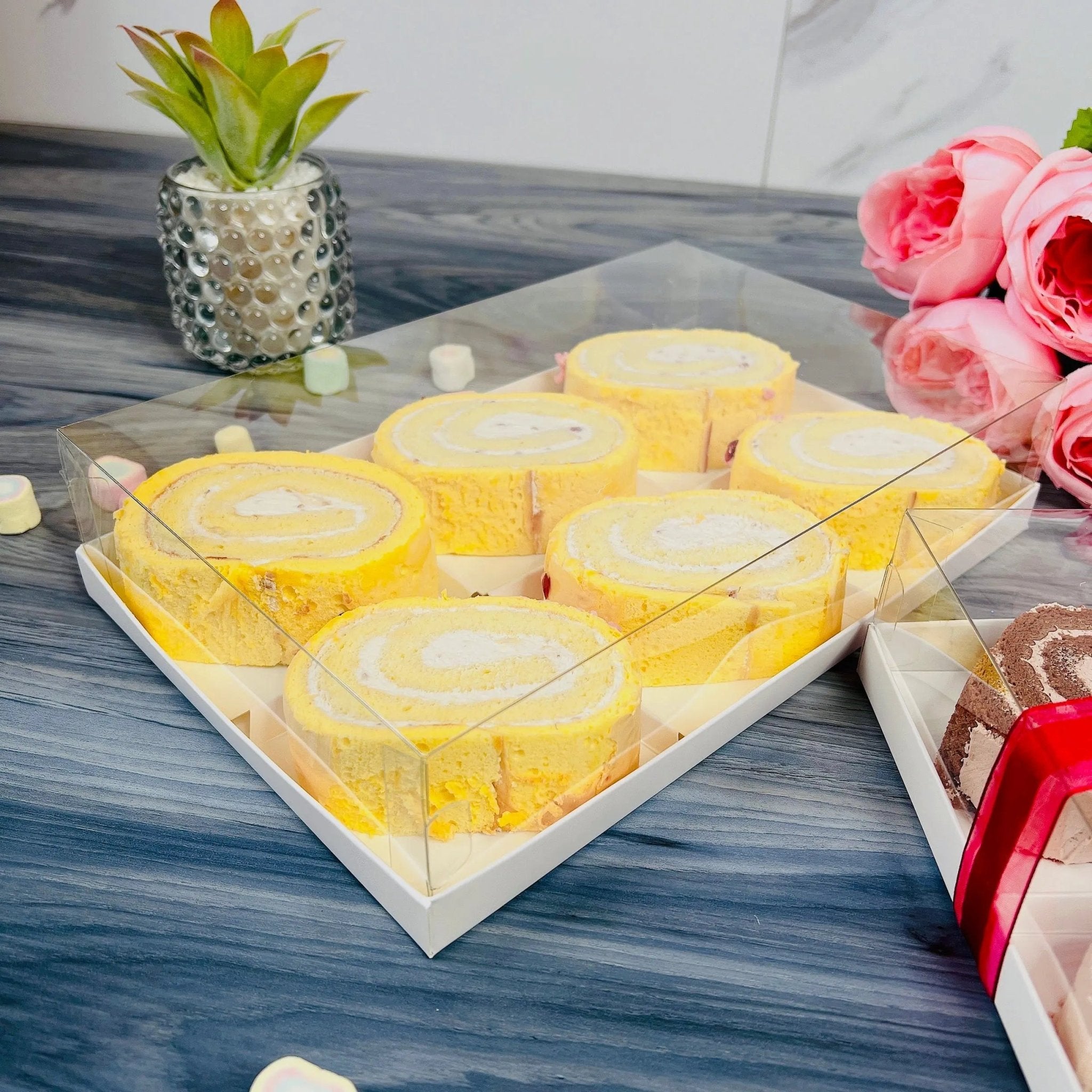 Clear Dessert Boxes With 4, 6 Holes - Donuts Box - Cookie Boxes - D06Sweet Degrees Kitchen