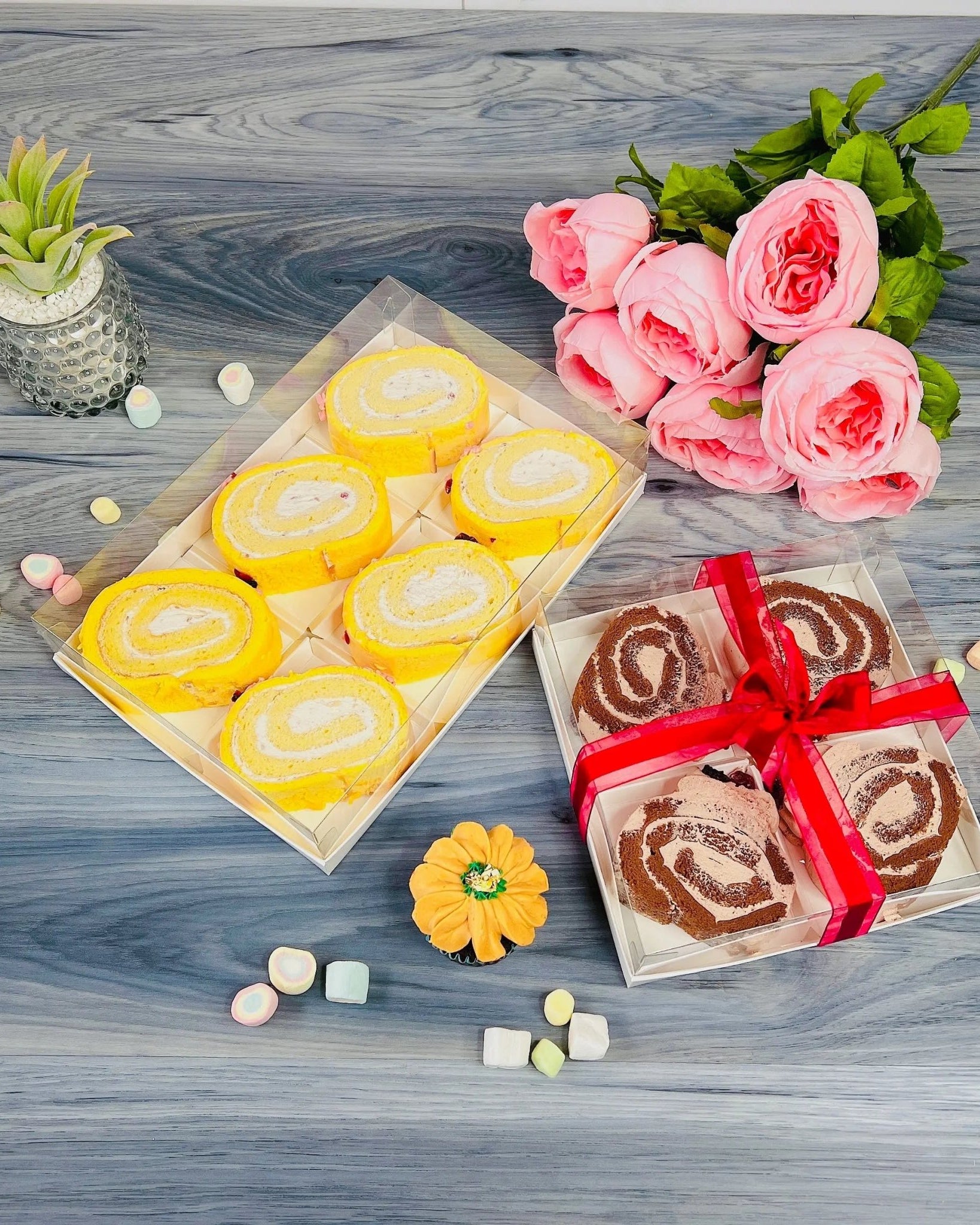 Clear Dessert Boxes With 4, 6 Holes - Donuts Box - Cookie Boxes - D04Sweet Degrees Kitchen