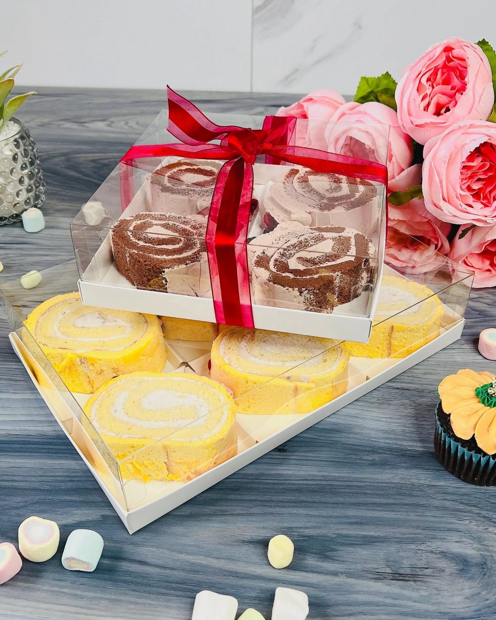 Clear Dessert Boxes With 4, 6 Holes - Donuts Box - Cookie Boxes - D04Sweet Degrees Kitchen