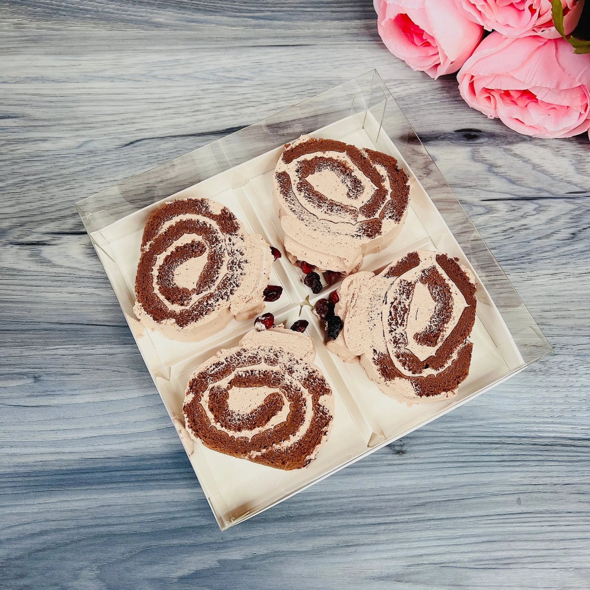 Clear Dessert Boxes With 4, 6 Holes - Donuts Box - Cookie Boxes - D04Sweet Degrees Kitchen