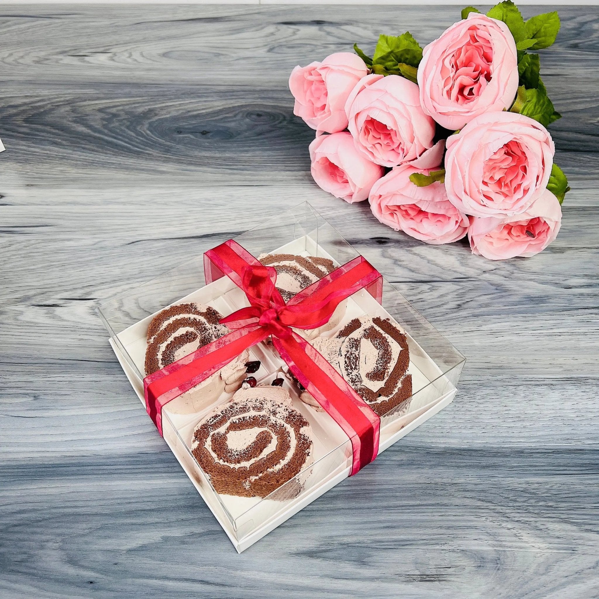 Clear Dessert Boxes With 4, 6 Holes - Donuts Box - Cookie Boxes - D04Sweet Degrees Kitchen