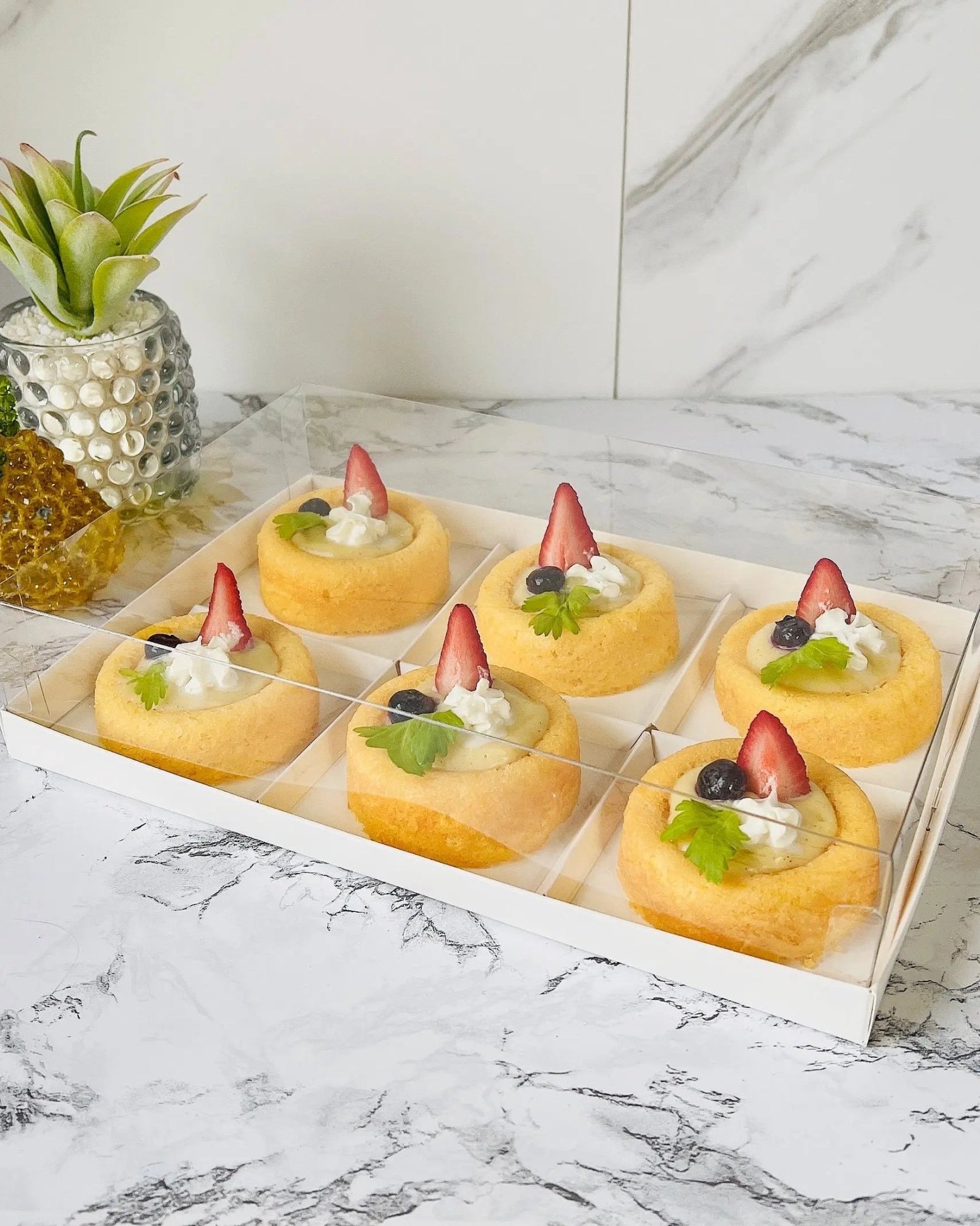 Clear Dessert Boxes With 4, 6 Holes - Donuts Box - Cookie Boxes - D04Sweet Degrees Kitchen