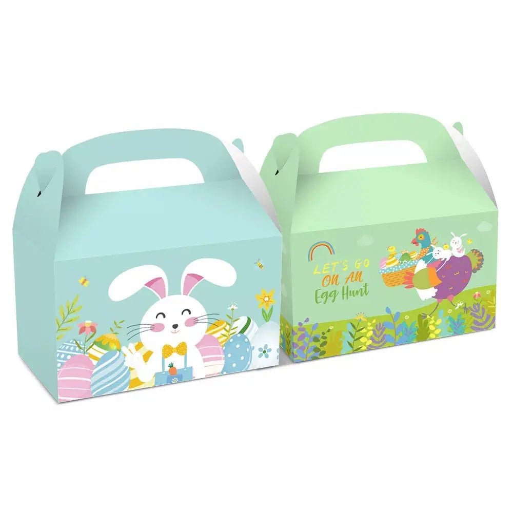 Easter Treat Boxes - Happy Easter Gift Box with Handle, Easter Favor Boxes - Gift Boxes & Tins