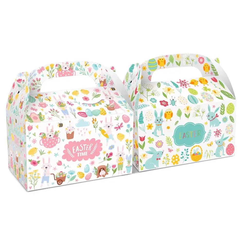 Easter Treat Boxes - Happy Easter Gift Box with Handle, Easter Favor Boxes - Gift Boxes & Tins
