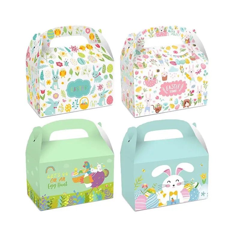 Easter Treat Boxes - Happy Easter Gift Box with Handle, Easter Favor Boxes - Gift Boxes & Tins