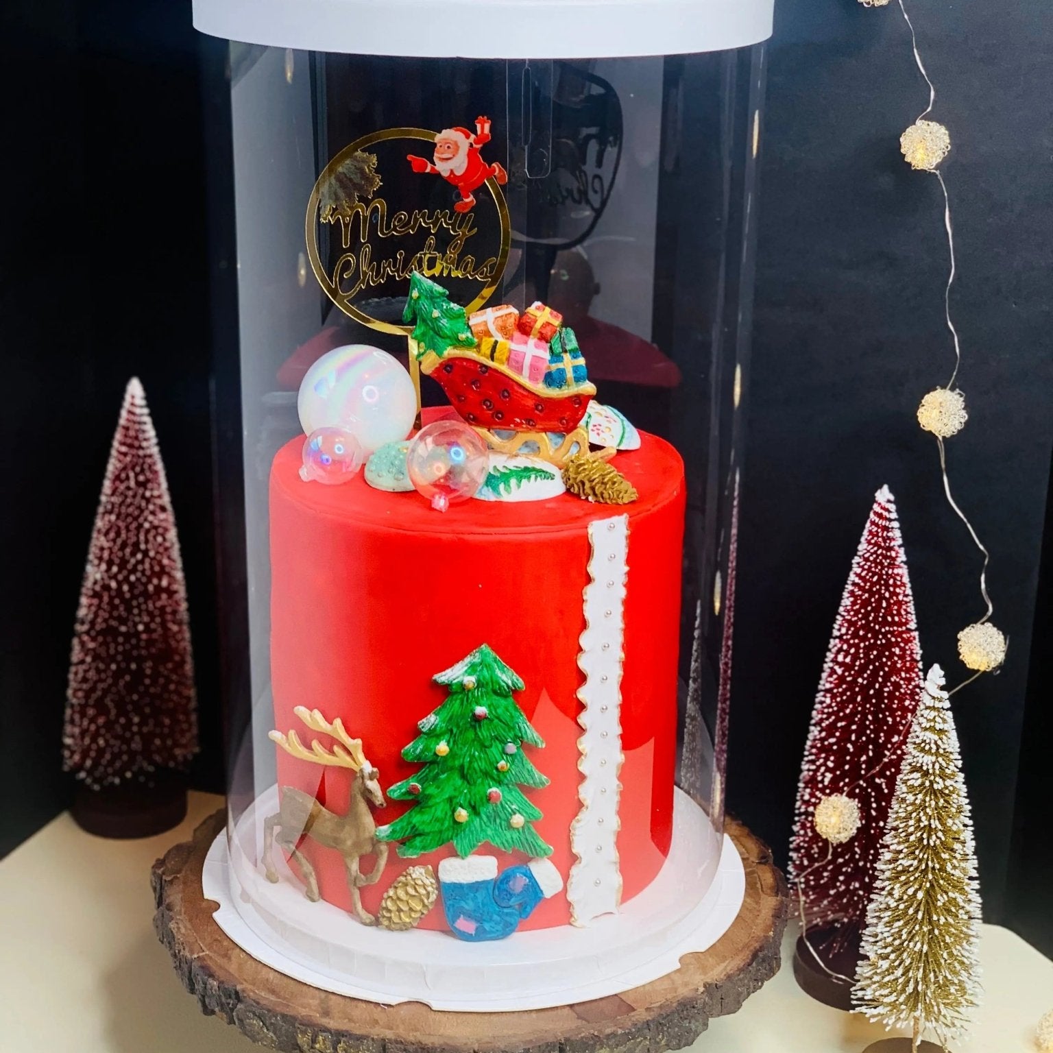 Extra Tall Clear Cake boxes - 8.5" D x 17.5" H - Tall Cake Box for Tiered Cake - RW85175 Round cake box